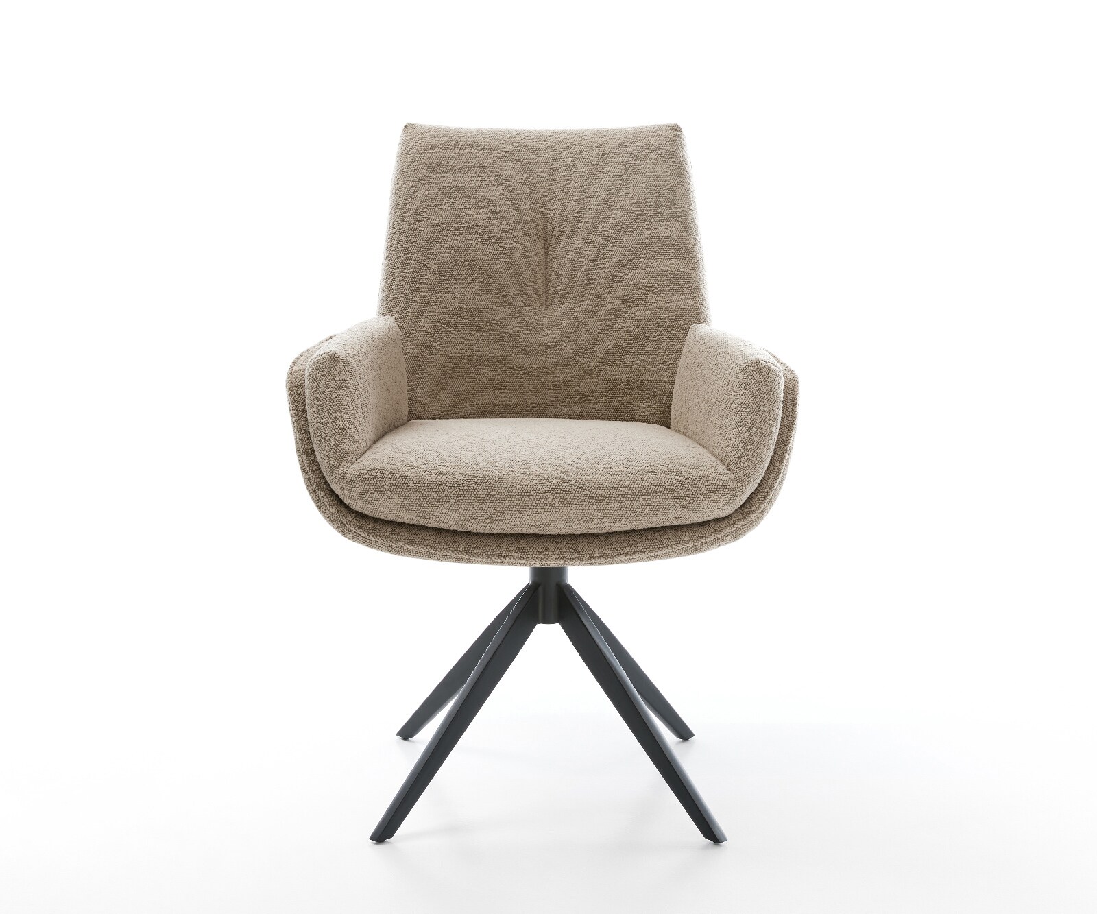 Drehstuhl Clea-Flex Bouclé Schlamm Kreuzgestell breit Schwarz 360° drehbar Wippfunktion 2