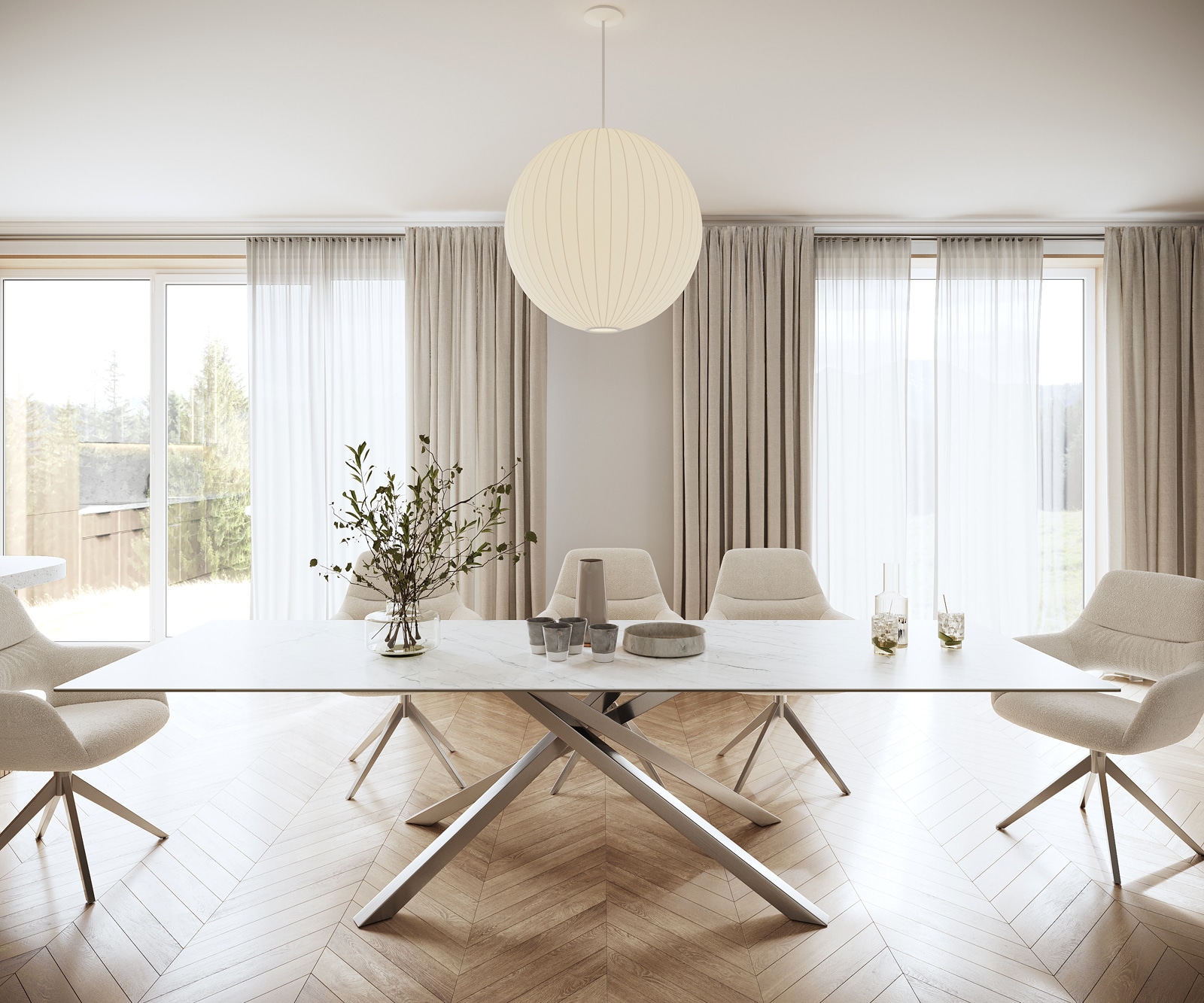 Esstisch Edge 300x100cm Keramik Laminam®Statuarietto Weiß Kreuzgestell Rechteck Edelstahl 1 Esstisch Edge 300x100cm Keramik Laminam®Statuarietto Weiß Kreuzgestell Rechteck Edelstahl 1