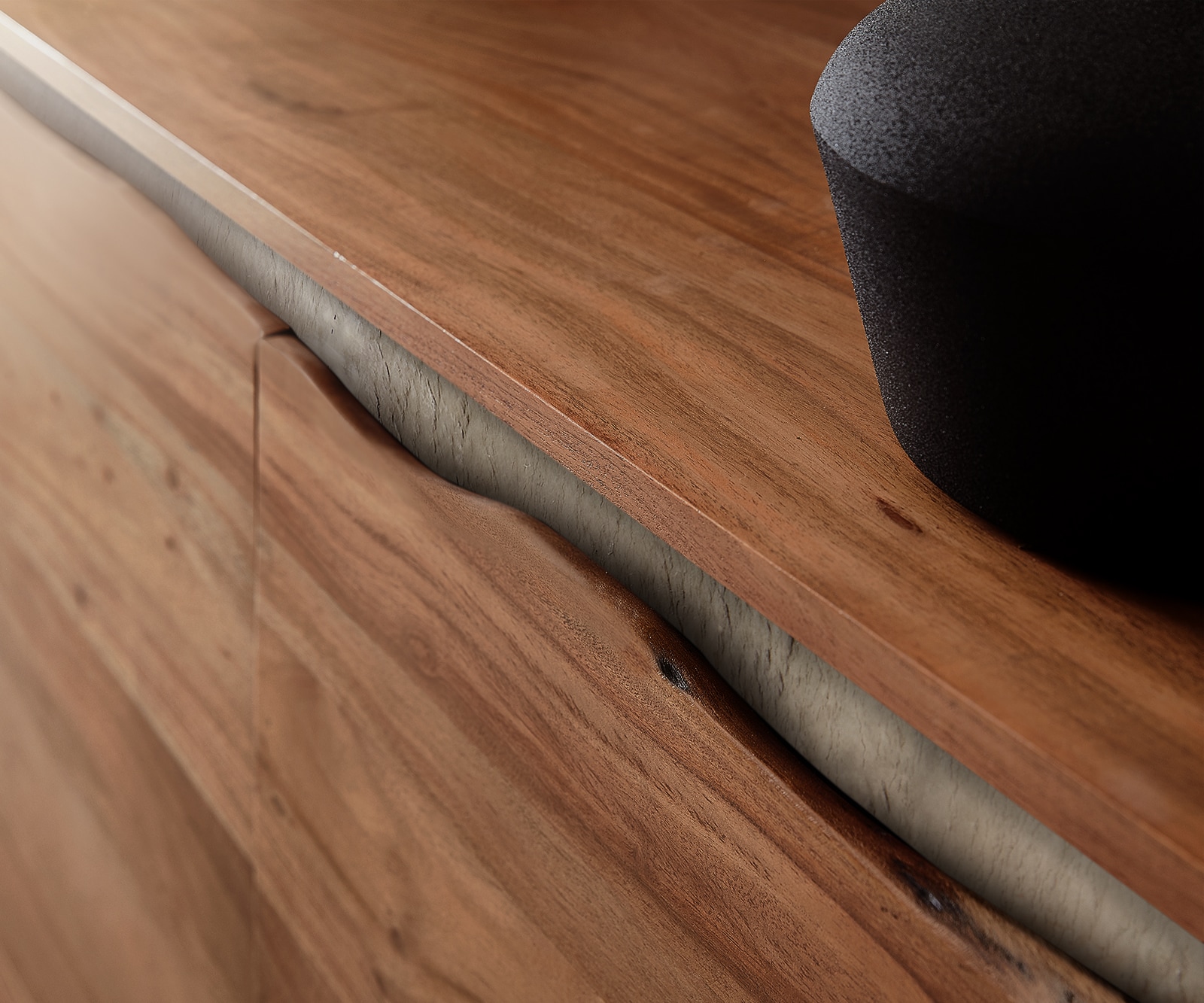 Lowboard Stonegrace 220 cm Akazie Braun Baumkante 4 Türen Schwebend 3 Lowboard Stonegrace 220 cm Akazie Braun Baumkante 4 Türen Schwebend 3