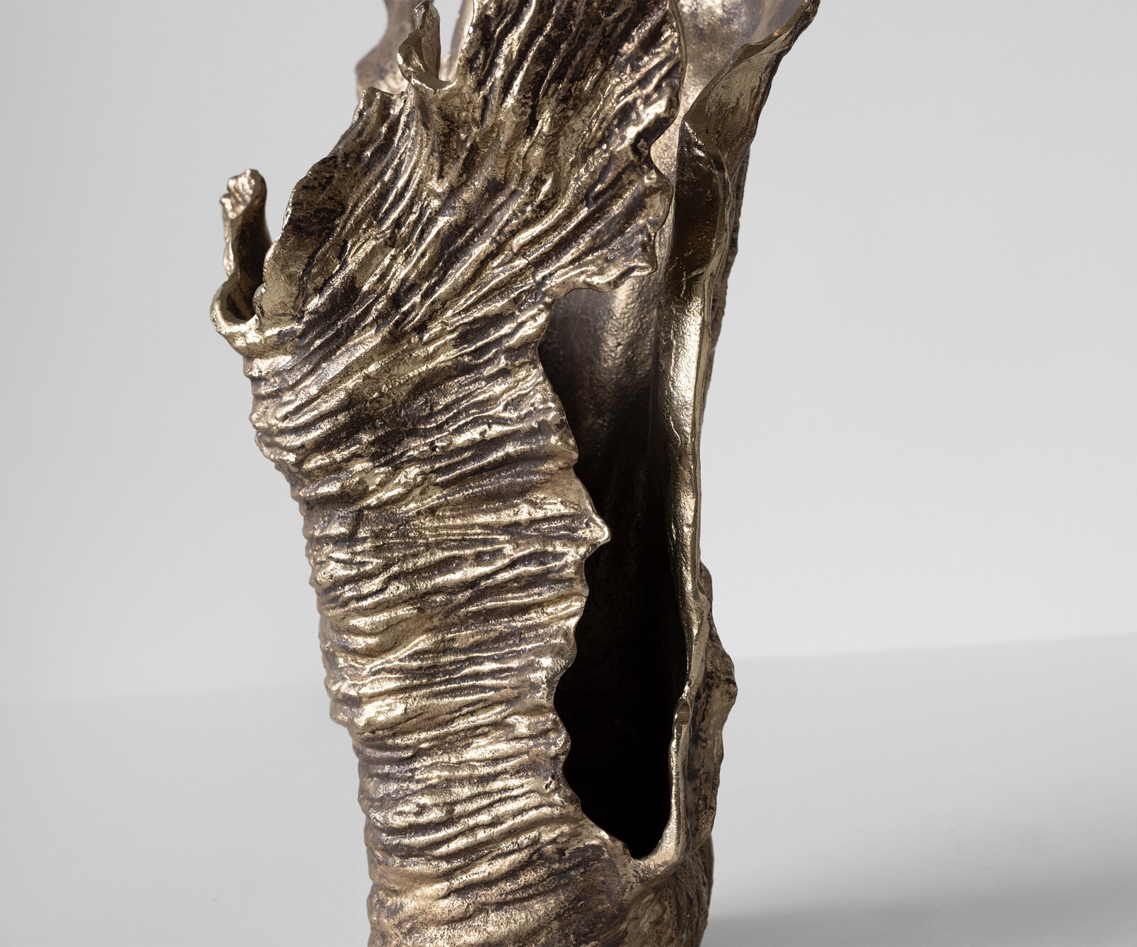 Vase Corallo B43 x T24 x H61 cm Aluminium Oro Antico Handgemacht 5