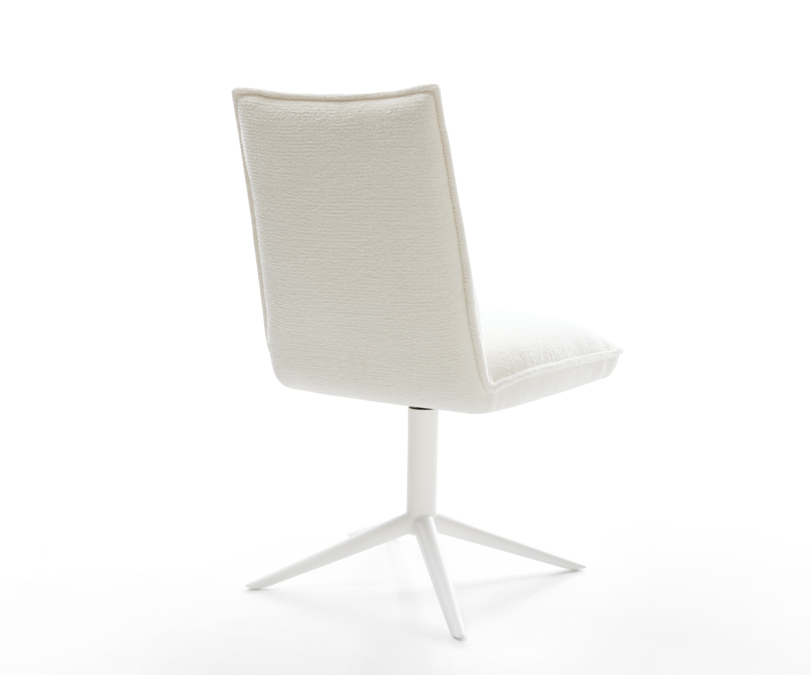 Drehstuhl Lelio-Flex Bouclé Soft Beige Fußkreuz Weiß 360° drehbar Wippfunktion Taschenfederkern 4
