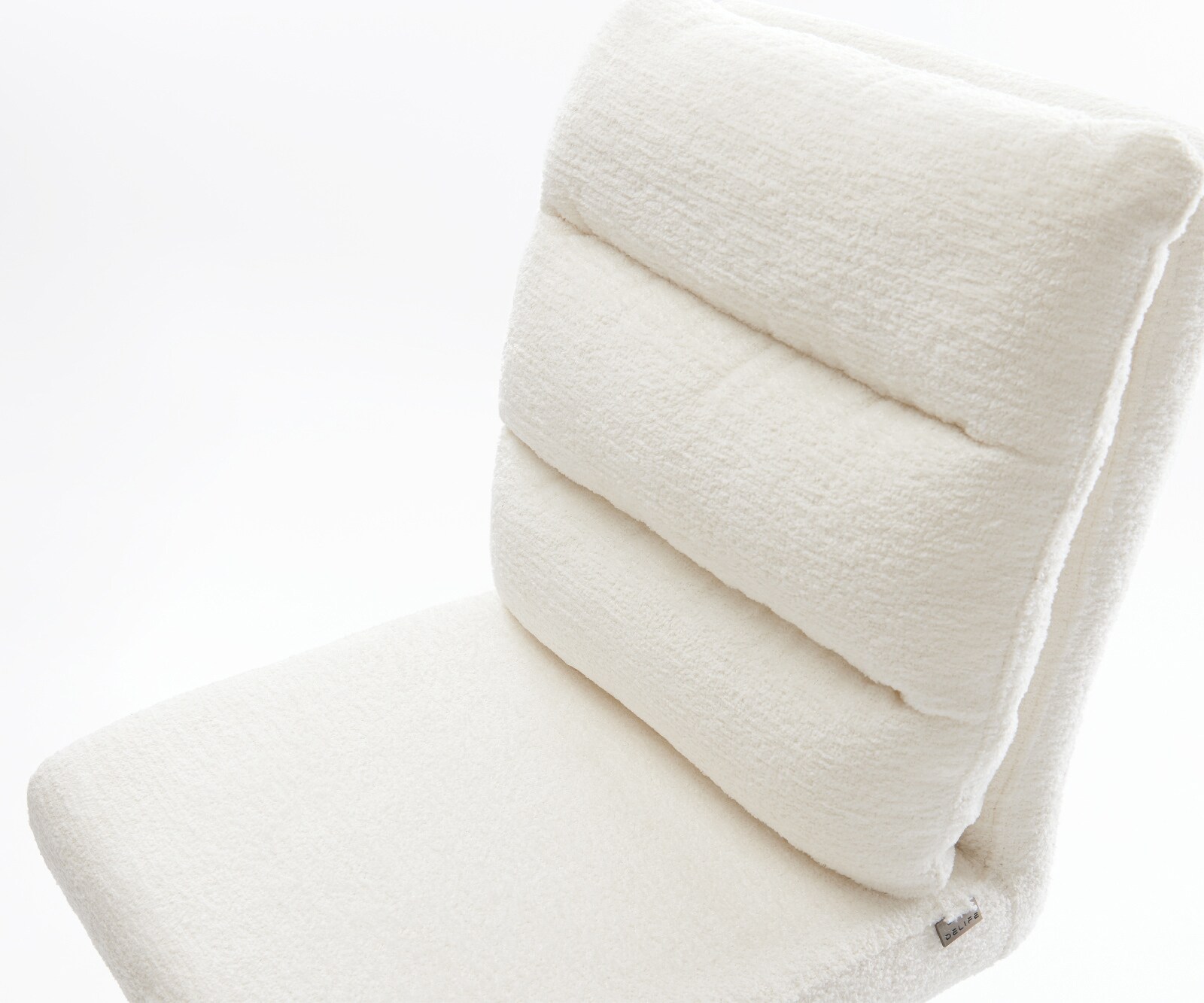 Barstuhl Pela-Flex Bouclé Soft Beige Drehfuß höhenverstellbar Metall Schwarz 4