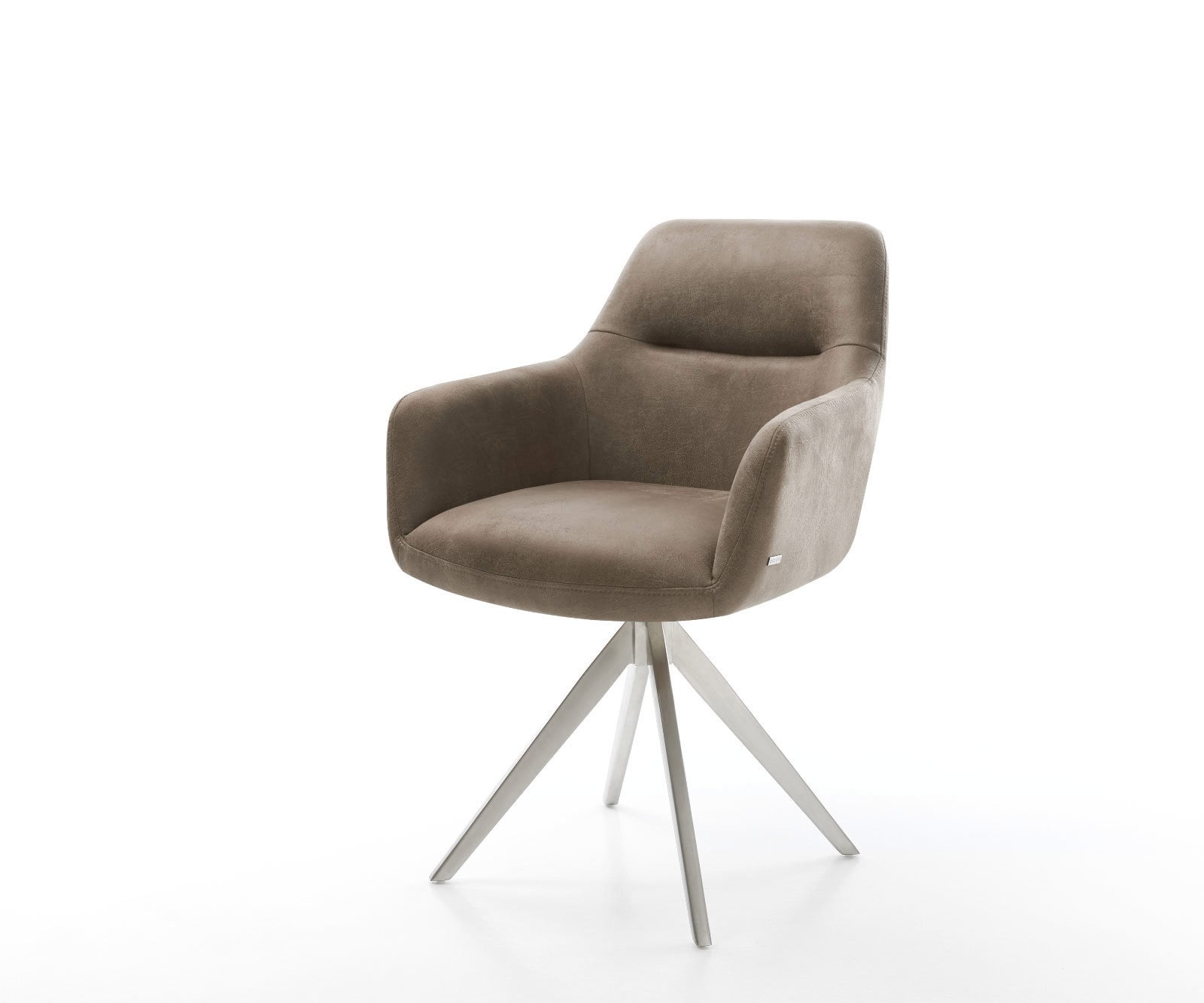 Esszimmerstuhl Pejo-Flex Mikrofaser Taupe Vintage Kreuzgestell kantig Edels günstig online kaufen