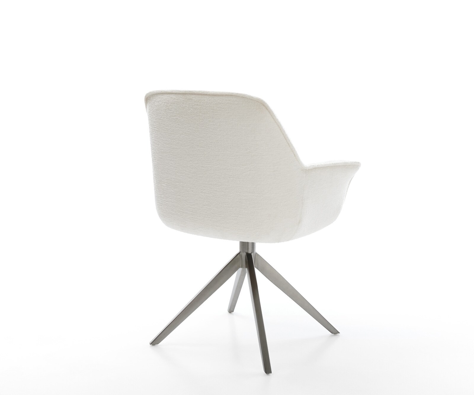 Drehstuhl Keila-Flex mit Armlehnen Bouclé Soft Beige Kreuzgestell breit Graphit 360° drehbar Wippfunktion 4