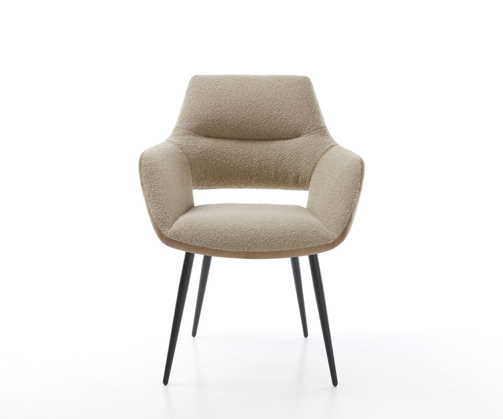 Esszimmerstuhl Yago-Flex mit Armlehnen Materialmix Schlamm 4-Fuß konisch Schwarz Taschenfederkern 1 Esszimmerstuhl Yago-Flex mit Armlehnen Materialmix Schlamm 4-Fuß konisch Schwarz Taschenfederkern 1