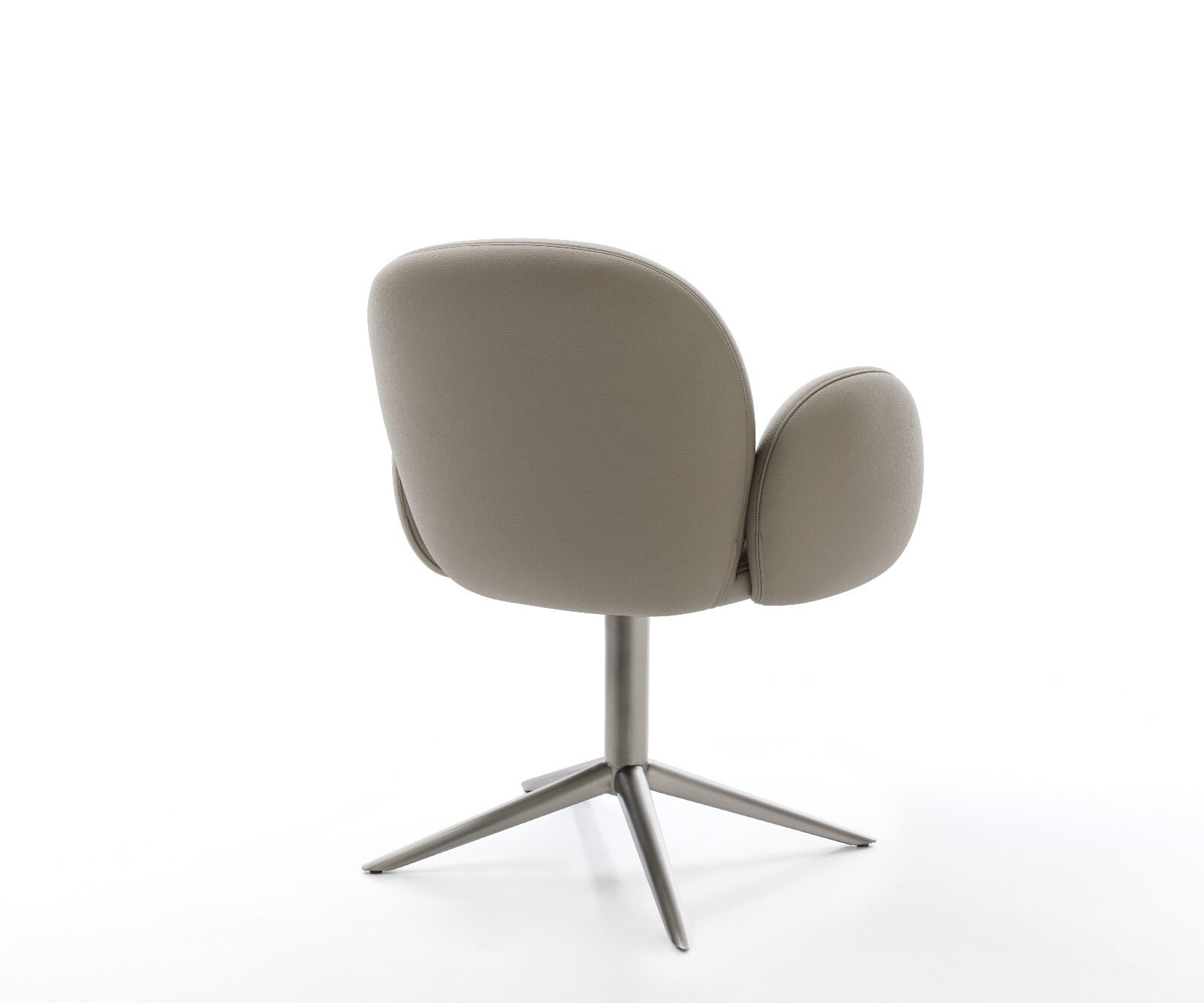 Drehstuhl Nube-Flex mit Armlehnen Echt-Leder Schlamm Fußkreuz Graphit 360° drehbar Wippfunktion Taschenfederkern 5