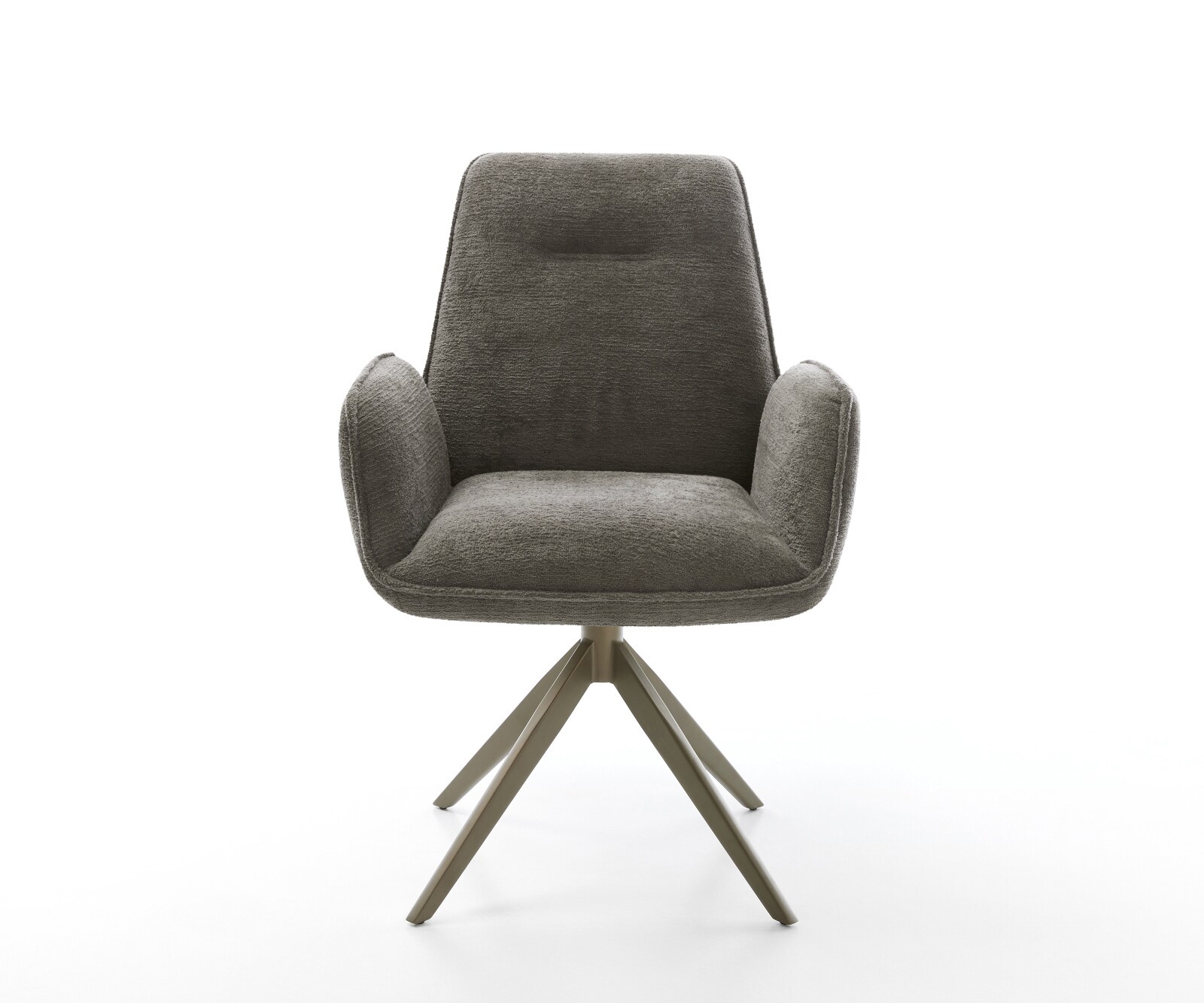 Drehstuhl Zoa-Flex Bouclé Soft Schlamm Kreuzgestell breit Effektfinish Titan 360° drehbar Wippfunktion Taschenfederkern 1