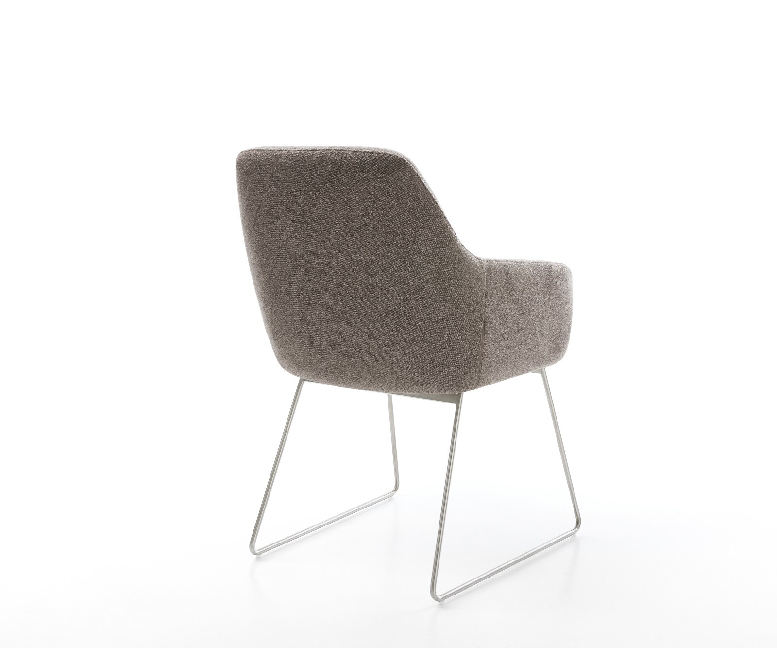 Esszimmerstuhl Pejo-Flex Strukturstoff Soft Taupe Kufengestell Edelstahl Taschenfederkern 4