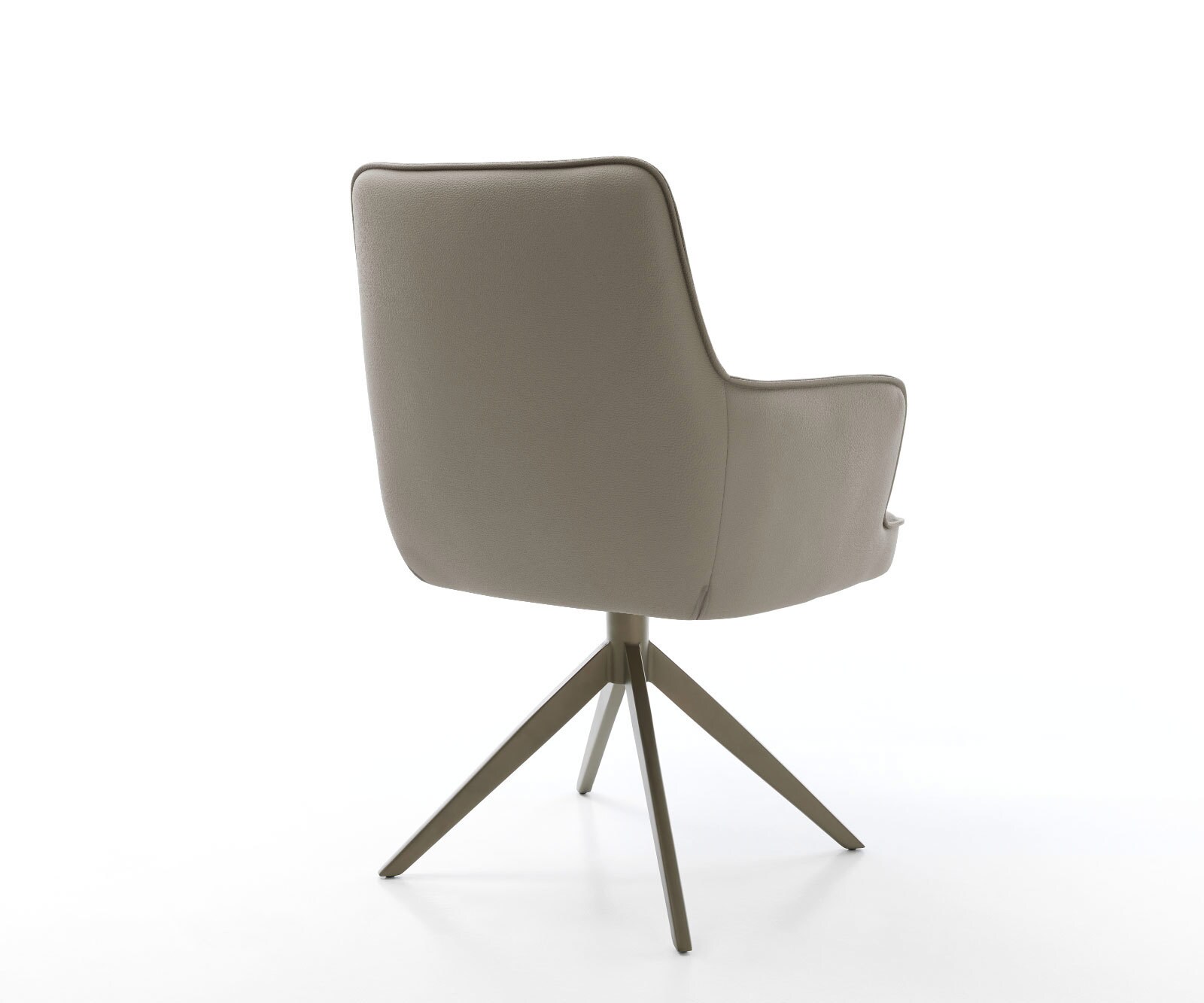 Drehstuhl Heira-Flex mit Armlehnen Echt-Leder Schlamm Kreuzgestell breit Effektfinish Titan 360° drehbar Taschenfederkern 4