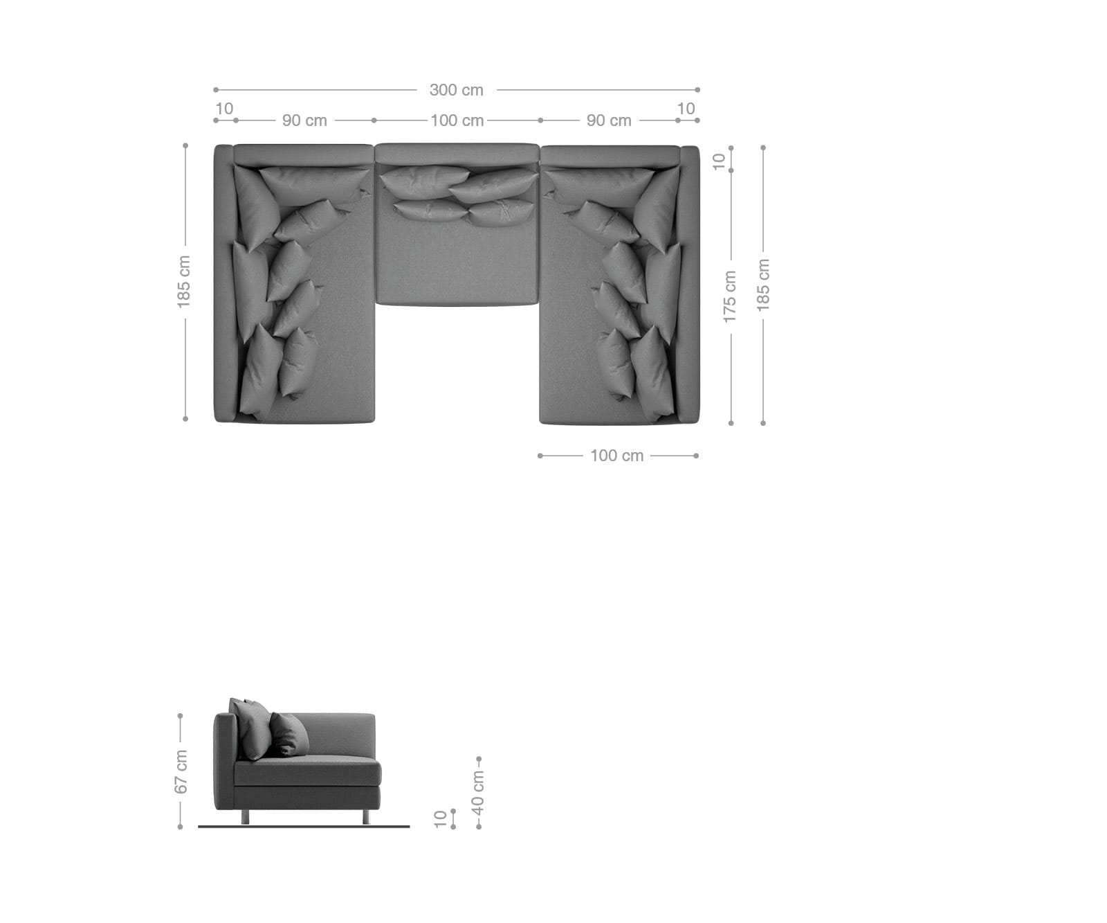 Wohnlandschaft Clovis Anthrazit Antik Optik Modulsofa  1 Wohnlandschaft Clovis Anthrazit Antik Optik Modulsofa  1