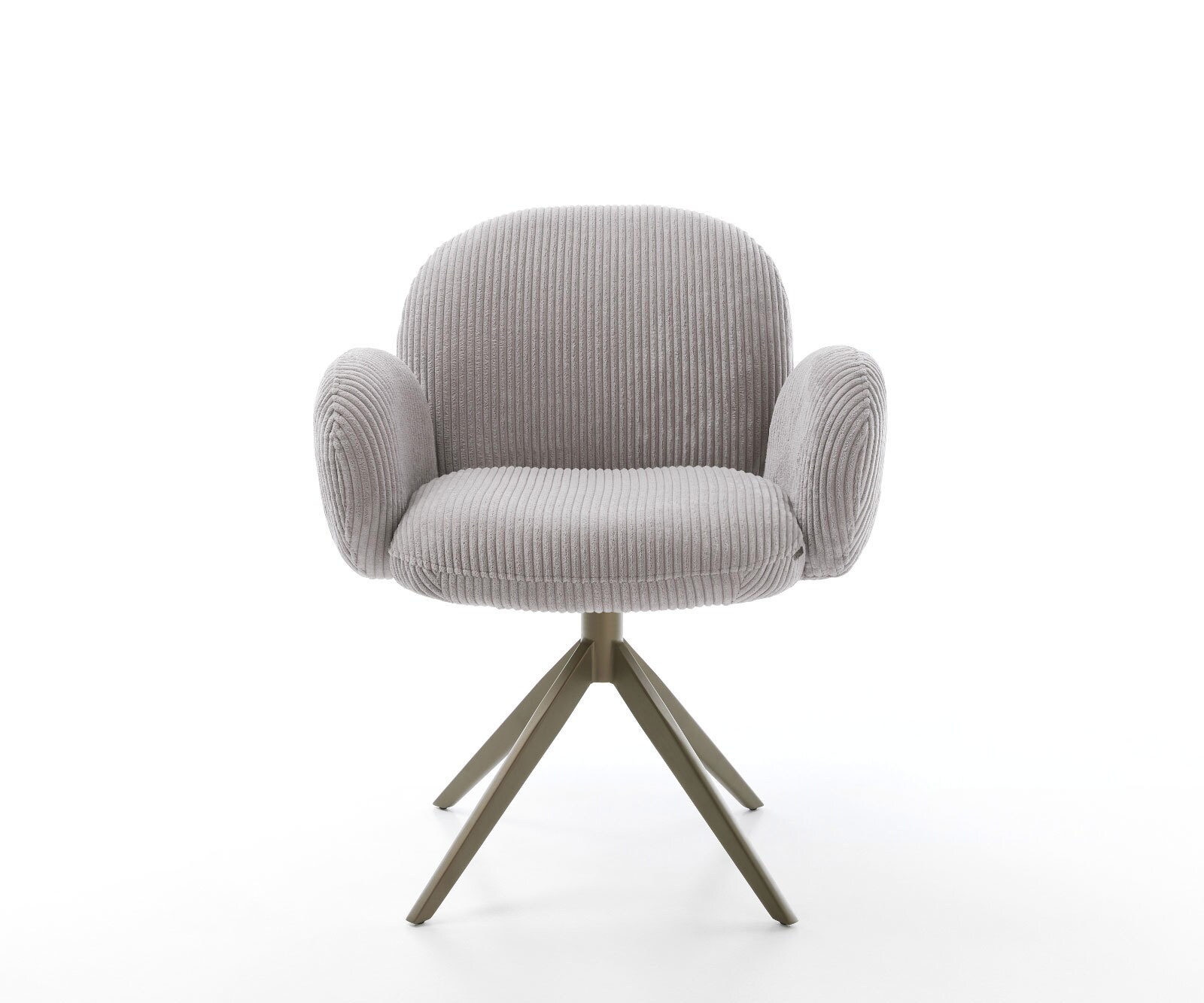 Drehstuhl Nube-Flex mit Armlehnen Cord Silbergrau Kreuzgestell breit Effektfinish Titan 360° drehbar Wippfunktion Taschenfederkern 1
