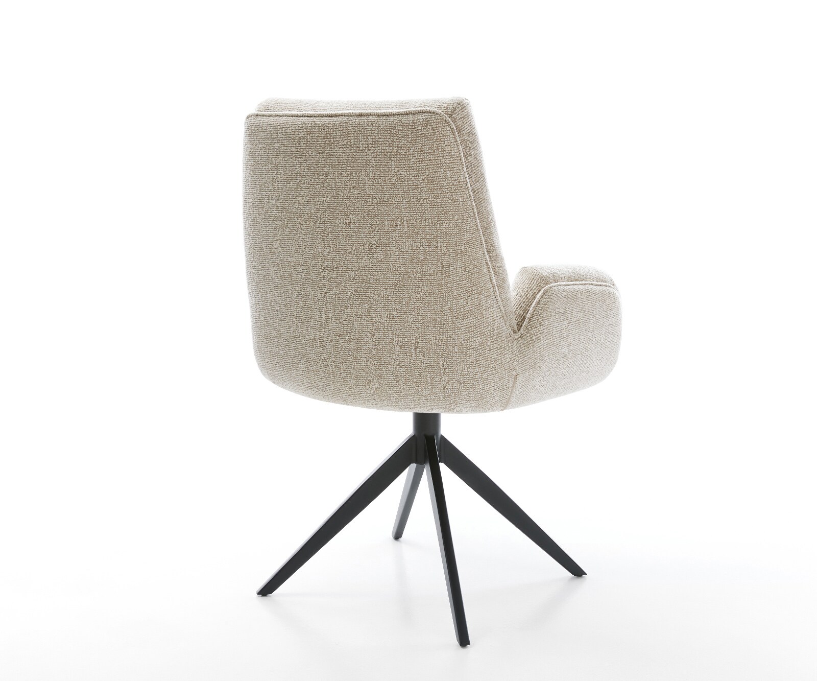 Drehstuhl Clea-Flex Webstoff Soft Beige Kreuzgestell breit Schwarz 360° drehbar Wippfunktion 4