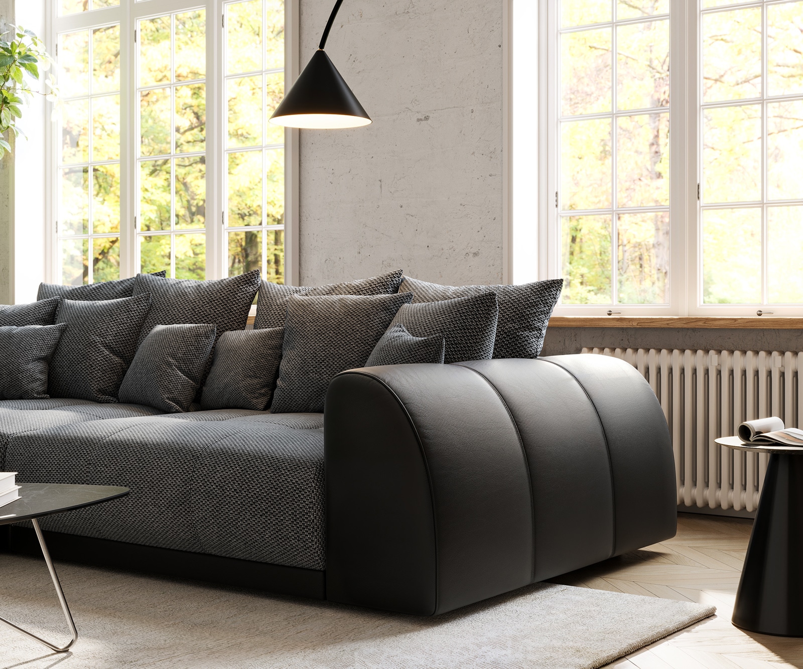 Big-Sofa Violetta 310x135 cm Schwarz inklusive Kissen 5 Big-Sofa Violetta 310x135 cm Schwarz inklusive Kissen 5