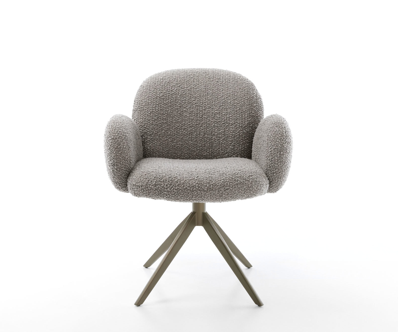 Drehstuhl Nube-Flex mit Armlehnen Bouclé Silbergrau Kreuzgestell breit Effektfinish Titan 360° drehbar Wippfunktion Taschenfederkern 1 Drehstuhl Nube-Flex mit Armlehnen Bouclé Silbergrau Kreuzgestell breit Effektfinish Titan 360° drehbar Wippfunktion Taschenfederkern 1