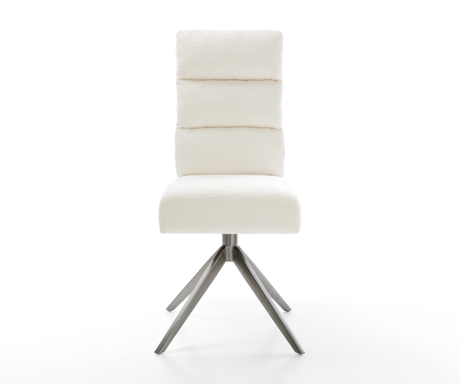 Drehstuhl Pela-Flex Bouclé Soft Beige Kreuzgestell breit Graphit 360° drehbar Wippfunktion Taschenfederkern 1