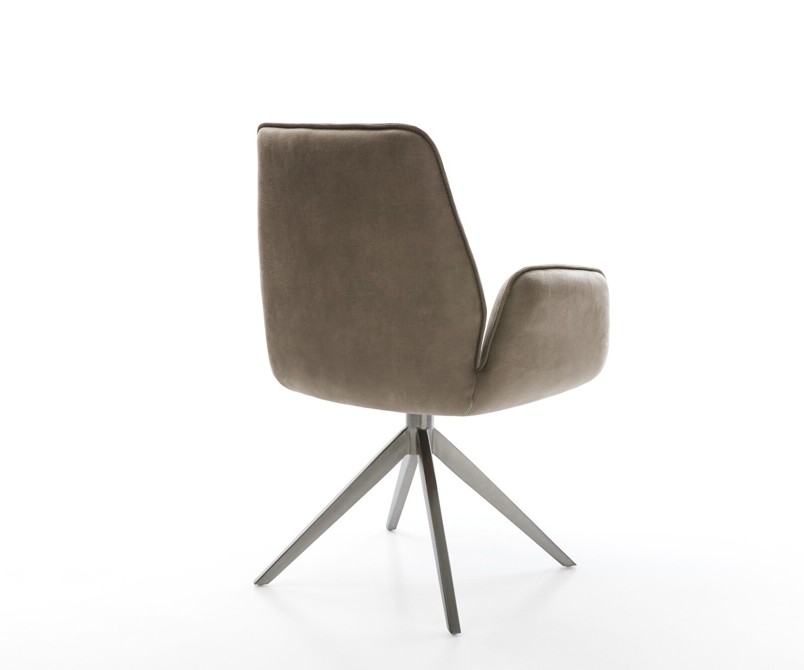 Drehstuhl Zoa-Flex Mikrofaser Taupe Vintage Kreuzgestell breit Graphit 360° drehbar Wippfunktion Taschenfederkern 5