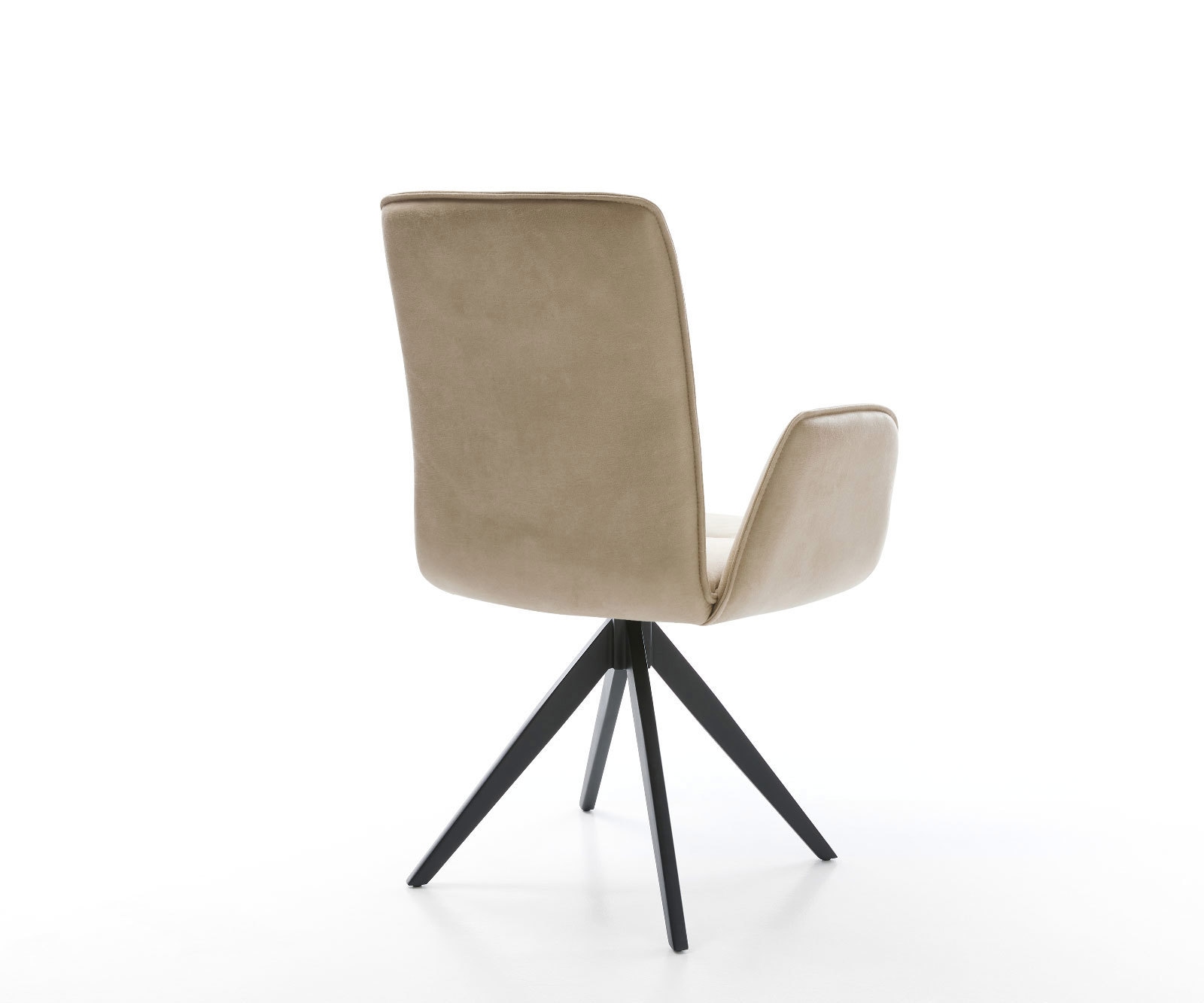 Esszimmerstuhl Vinja-Flex Mikrofaser Beige Vintage Kreuzgestell kantig Schwarz 4 Esszimmerstuhl Vinja-Flex Mikrofaser Beige Vintage Kreuzgestell kantig Schwarz 4