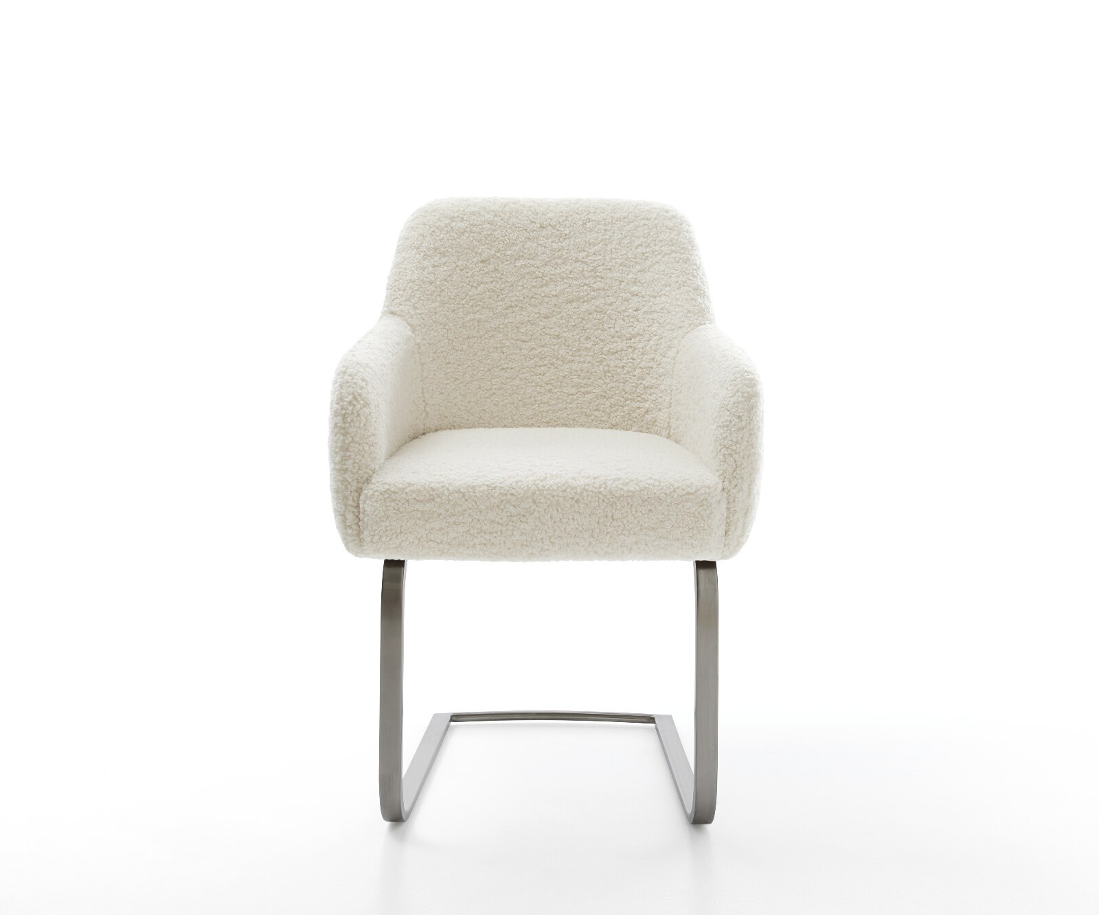 Freischwinger Greg-Flex Teddystoff Beige Freischwinger flach Graphit Taschenfederkern 2