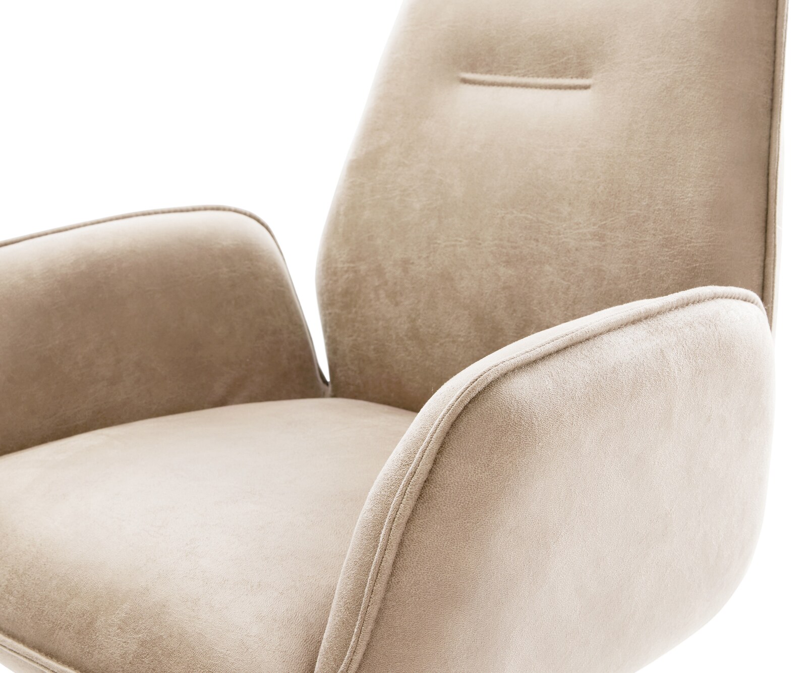 Freischwinger Zoa-Flex Mikrofaser Beige Vintage Freischwinger flach Edelstahl Taschenfederkern 3