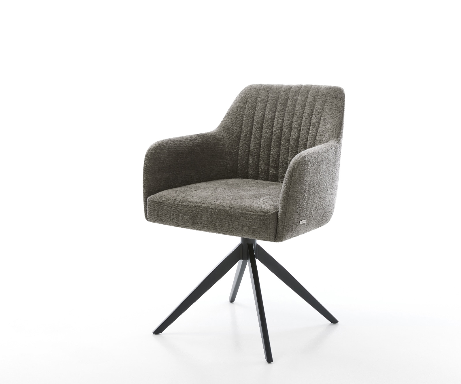 Drehstuhl Greg-Flex Bouclé Soft Schlamm Kreuzgestell breit Schwarz 360° drehbar Wippfunktion Taschenfederkern