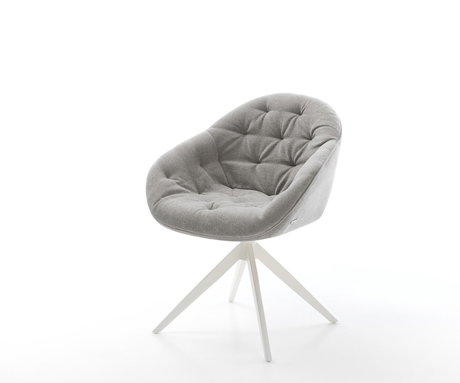 Drehstuhl Gaio-Flex Strukturstoff Soft Grau Kreuzgestell breit Weiß 360° dr günstig online kaufen