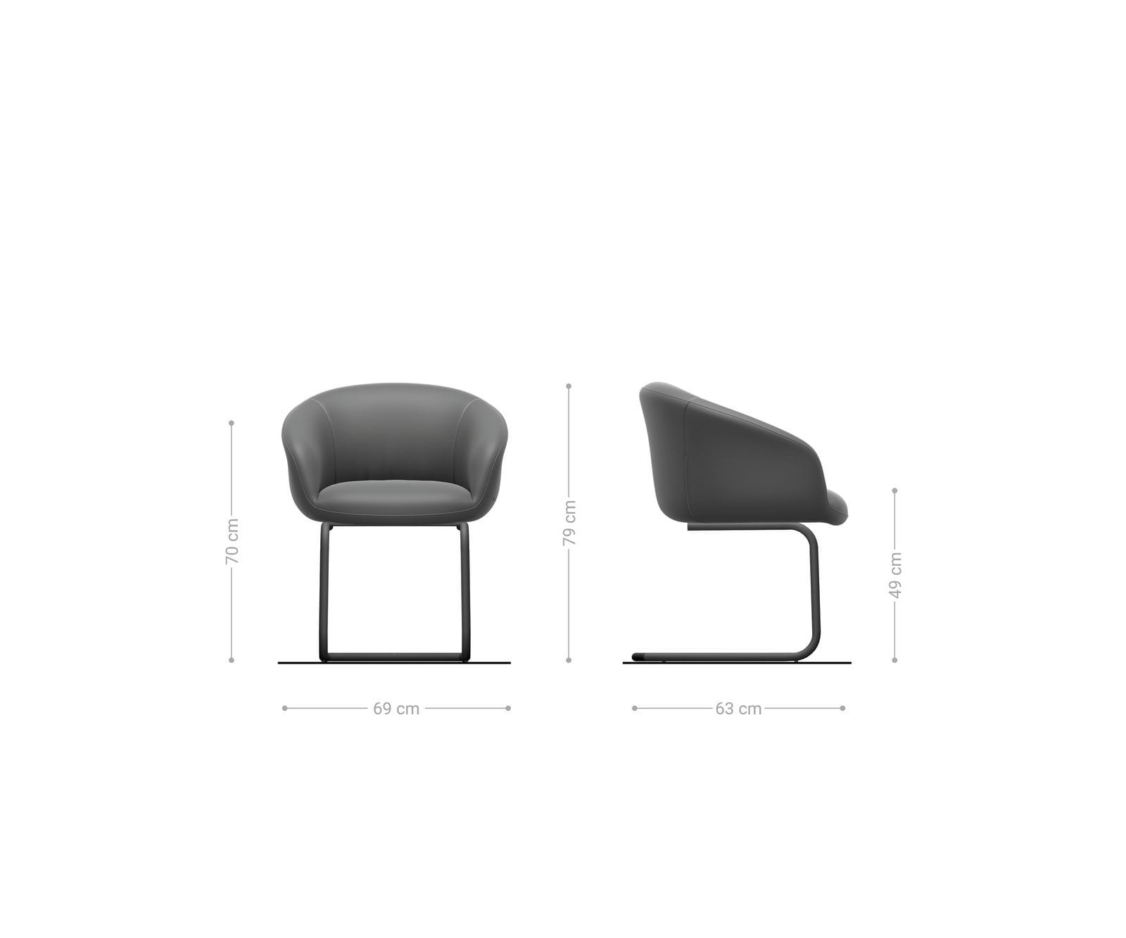 Freischwinger Vinka-Flex mit Armlehnen Bouclé Weiß Freischwinger rund Schwarz Taschenfederkern 6