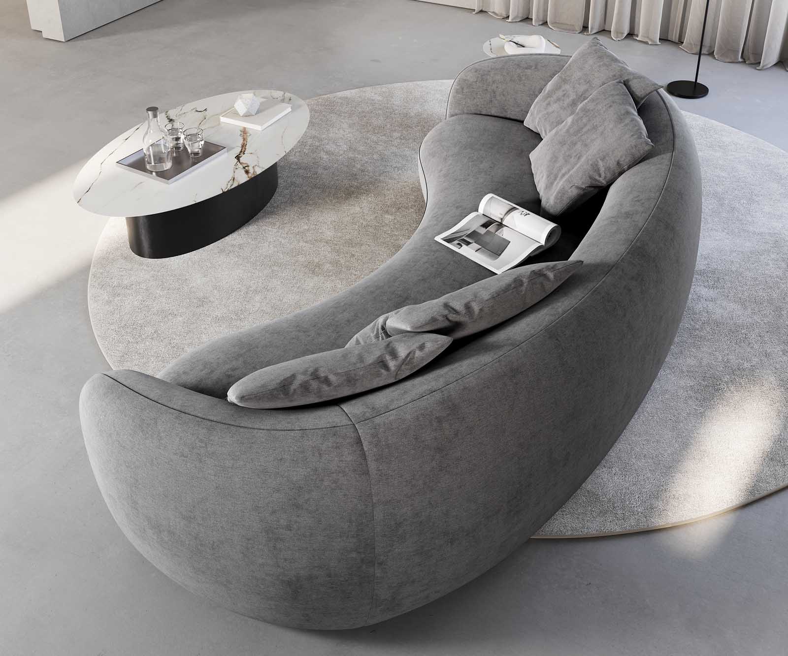 3-Sitzer Larna 260x120 cm Mikrofaser Grau 5 3-Sitzer Larna 260x120 cm Mikrofaser Grau 5