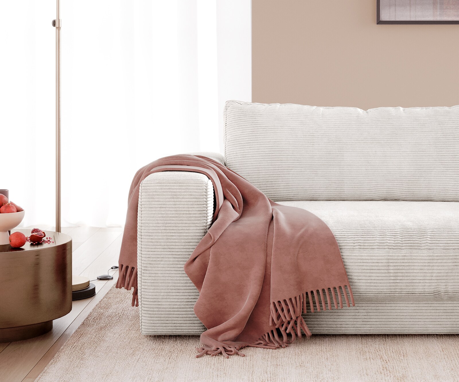 Big-Sofa Cubico 290x120 cm Cord Beige 5