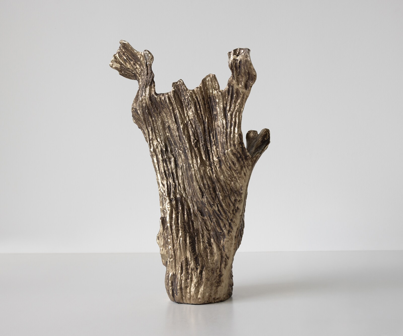 Vase Corallo B43 x T24 x H61 cm Aluminium Oro Antico Handgemacht 2