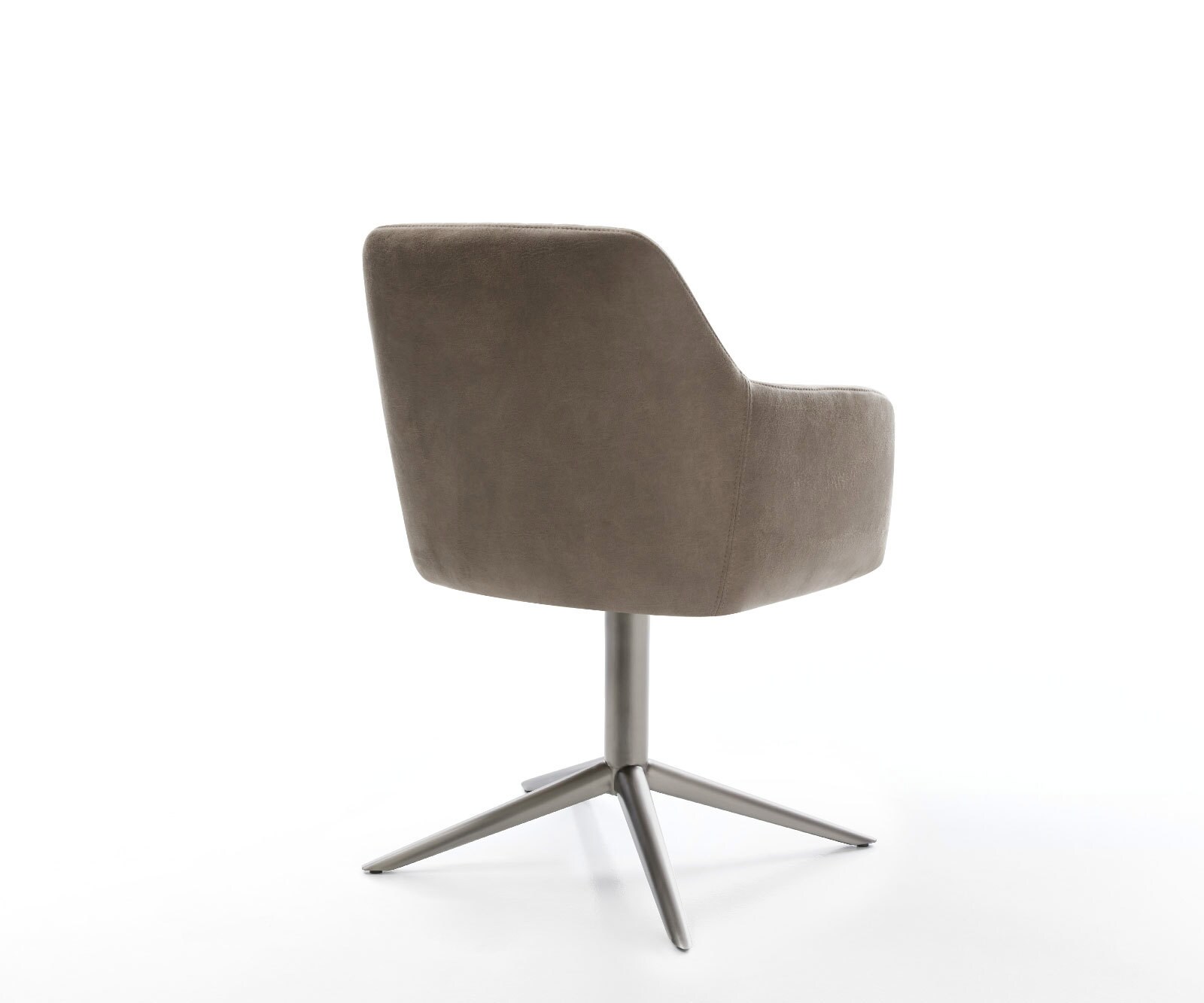 Drehstuhl Greg-Flex Mikrofaser Taupe Vintage Fußkreuz Graphit 360° drehbar Wippfunktion Taschenfederkern 4