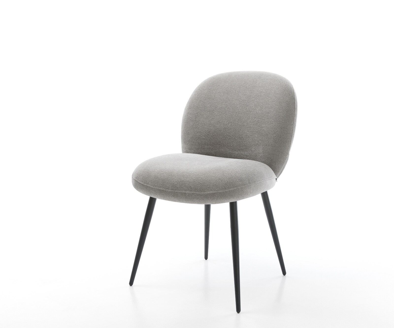 Esszimmerstuhl Nube-Flex Strukturstoff Soft Grau 4-Fuß konisch Schwarz Tasc günstig online kaufen