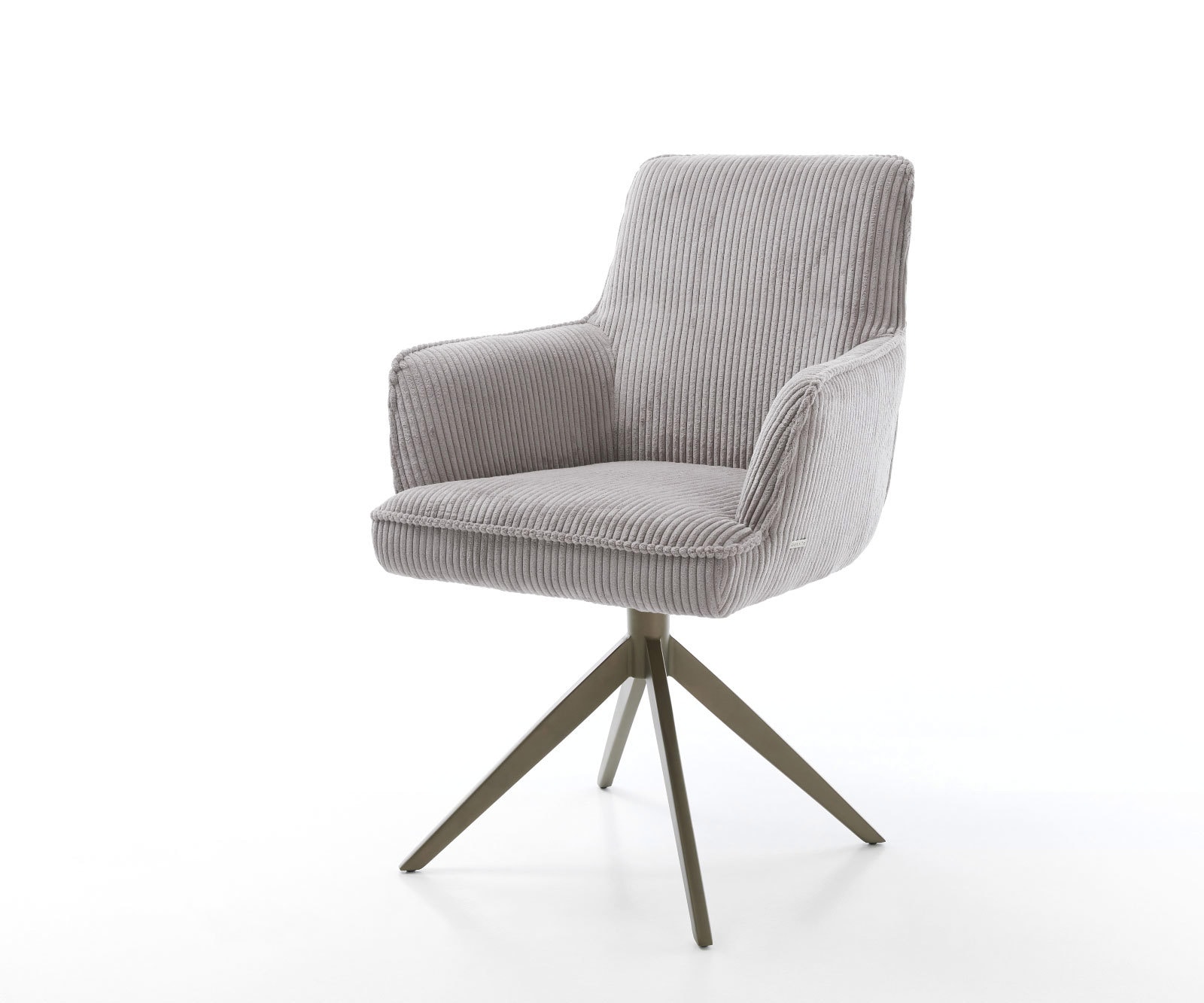 Drehstuhl Heira-Flex mit Armlehnen Cord Silbergrau Kreuzgestell breit Effektfinish Titan 360° drehbar Wippfunktion Taschenfederkern Drehstuhl Heira-Flex mit Armlehnen Cord Silbergrau Kreuzgestell breit Effektfinish Titan 360° drehbar Wippfunktion Taschenfederkern