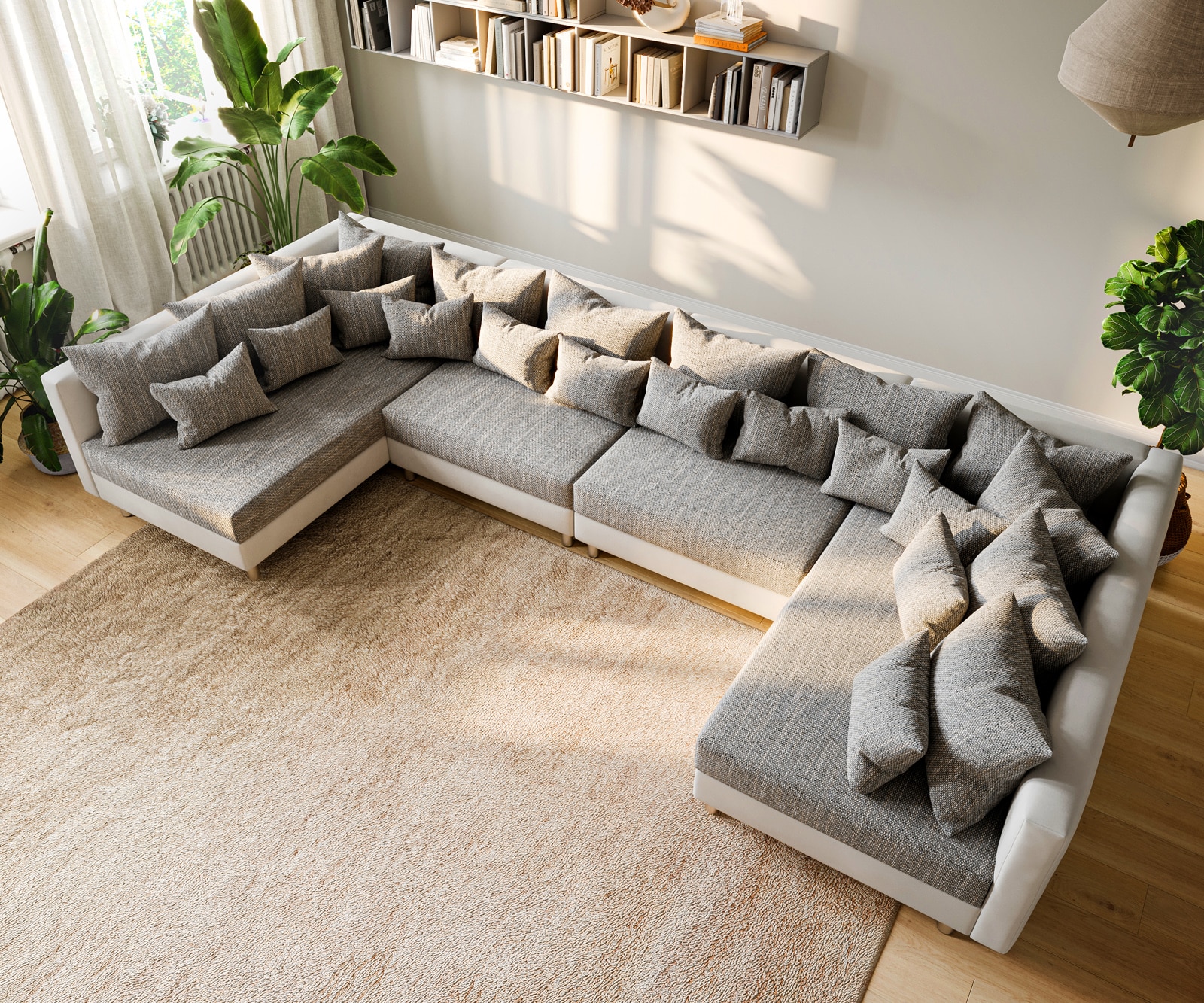 Wohnlandschaft Clovis XL Weiss Hellgrau Modulsofa  4 Wohnlandschaft Clovis XL Weiss Hellgrau Modulsofa  4