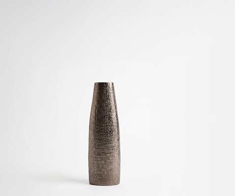 Vase Conico B13 x T7 x H35 cm Aluminium Mokka Bronze Gegossen