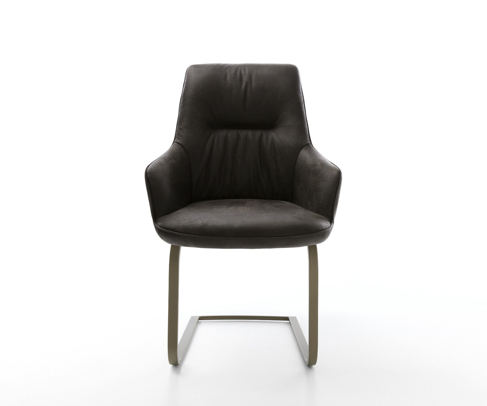 Freischwinger Zelia-Flex mit Armlehnen Mikrofaser Anthrazit Vintage Freischwinger flach Effektfinish Titan Taschenfederkern 2