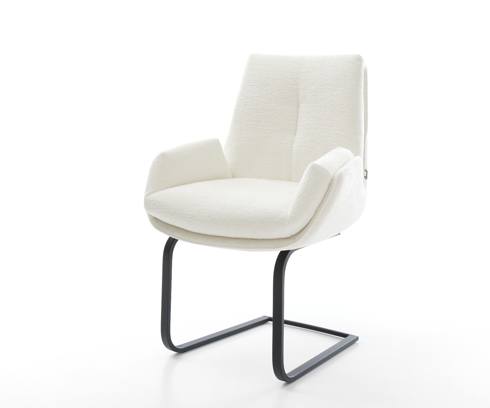 Freischwinger Clea-Flex Bouclé Soft Beige Freischwinger flach Schwarz günstig online kaufen