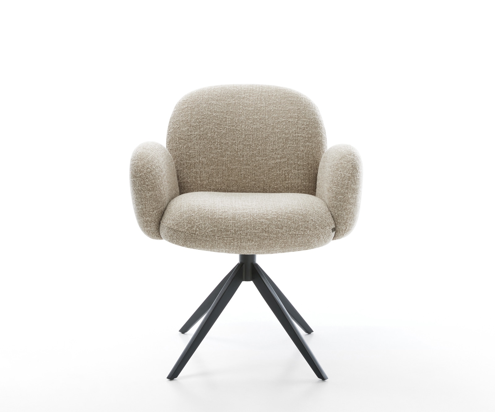 Drehstuhl Nube-Flex mit Armlehnen Webstoff Soft Beige Kreuzgestell breit Schwarz 360° drehbar Wippfunktion Taschenfederkern 1 Drehstuhl Nube-Flex mit Armlehnen Webstoff Soft Beige Kreuzgestell breit Schwarz 360° drehbar Wippfunktion Taschenfederkern 1