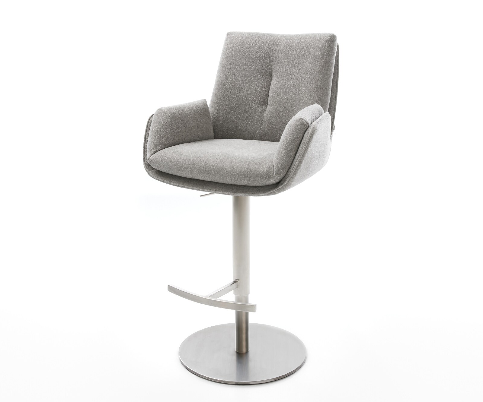 Barstuhl Clea-Flex Strukturstoff Soft Grau Drehfuß höhenverstellbar Edelsta günstig online kaufen