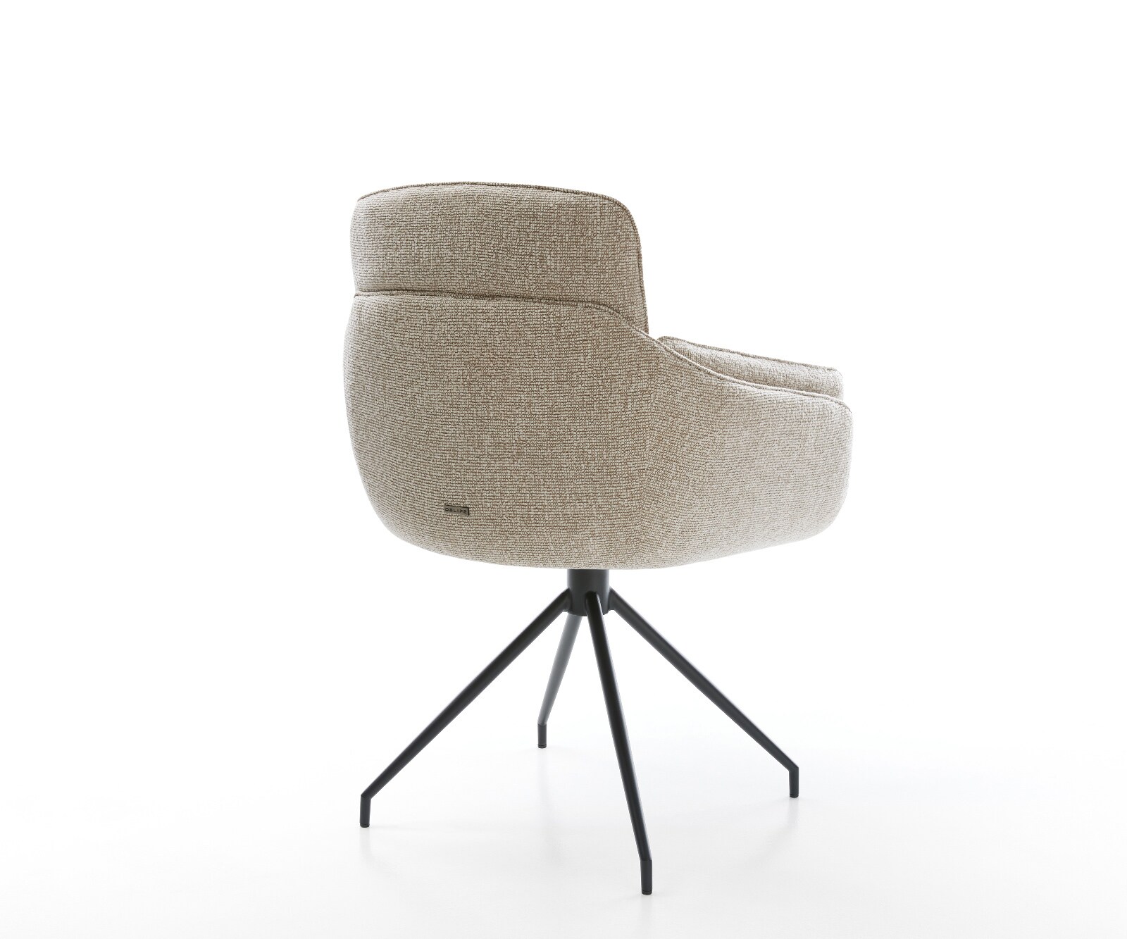 Esszimmerstuhl Luan-Flex mit Armlehnen Webstoff Soft Beige Kreuzgestell konisch Schwarz 5