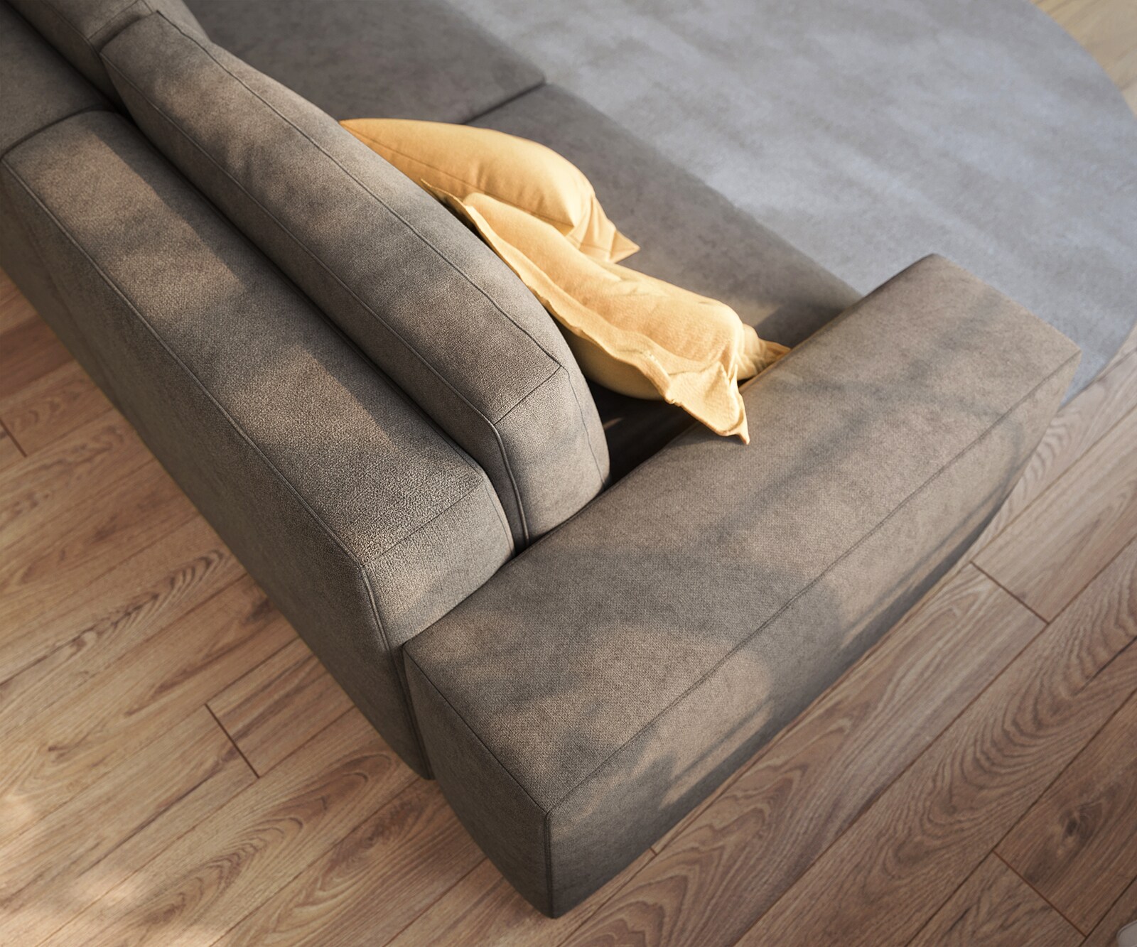 Big-Sofa Lanzo 230x95 cm Mikrofaser Khakibraun 4