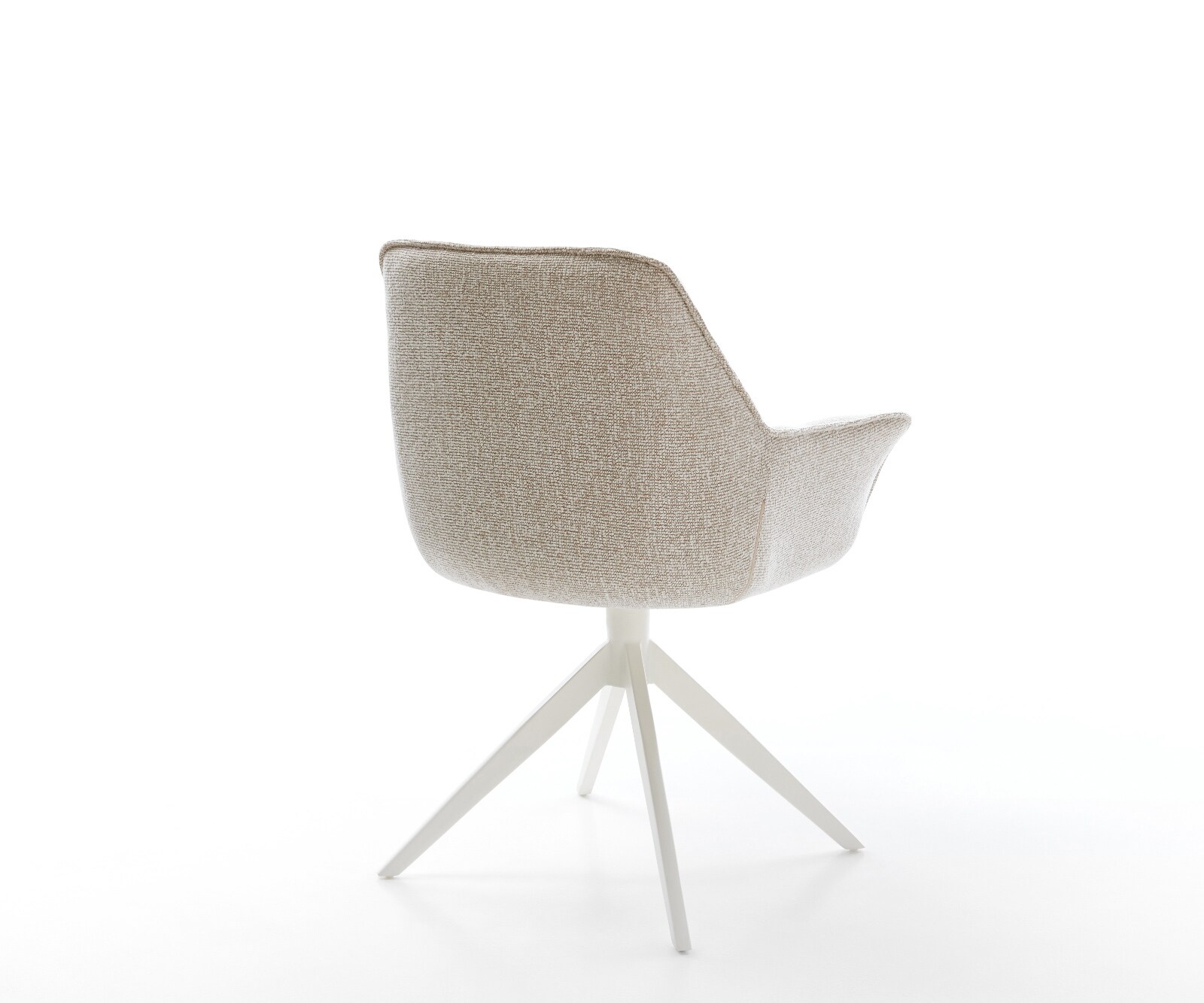 Drehstuhl Kaira-Flex Webstoff Soft Beige Kreuzgestell breit Weiß 360° drehbar Wippfunktion 4
