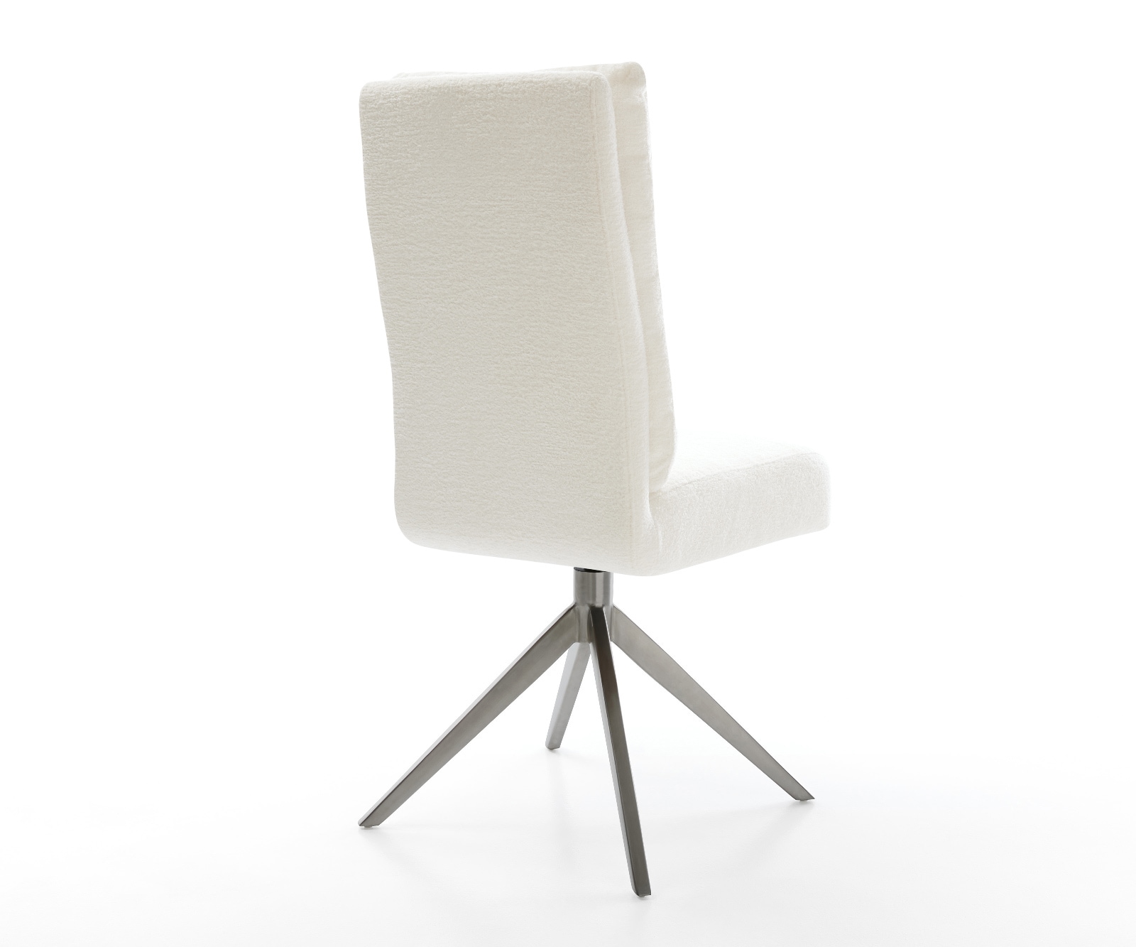Drehstuhl Pela-Flex Bouclé Soft Beige Kreuzgestell breit Graphit 360° drehbar Wippfunktion Taschenfederkern 4