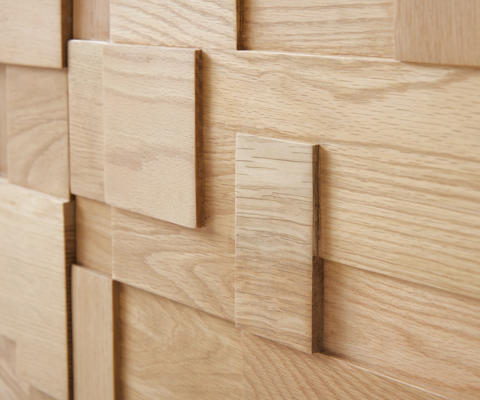 Sideboard Puzzle 175 cm Eiche Natur 3 Türen Fuß schwebend Metall Schwarz 3