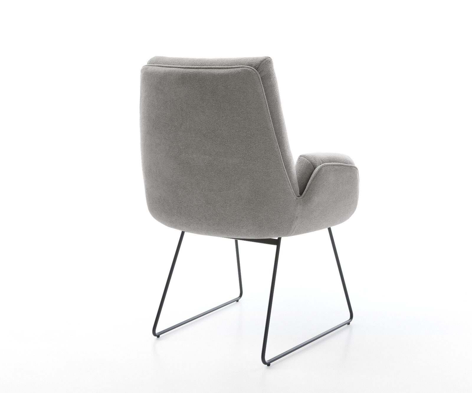 Esszimmerstuhl Clea-Flex Strukturstoff Soft Grau Kufengestell Schwarz 5