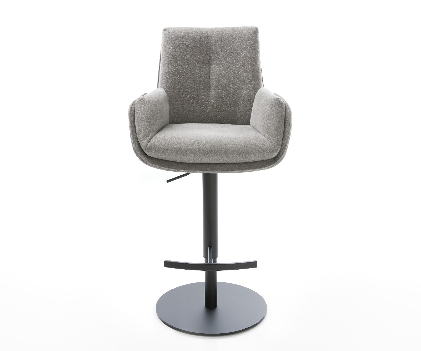 Barstuhl Clea-Flex Strukturstoff Soft Grau Drehfuß höhenverstellbar Metall drehbar 2