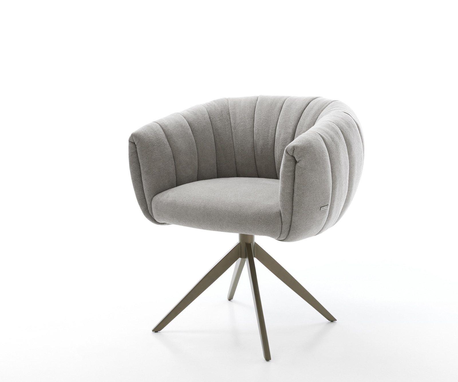 Drehstuhl Jada-Flex Strukturstoff Soft Grau Kreuzgestell breit Effektfinish Titan 360° drehbar Wippfunktion Taschenfederkern