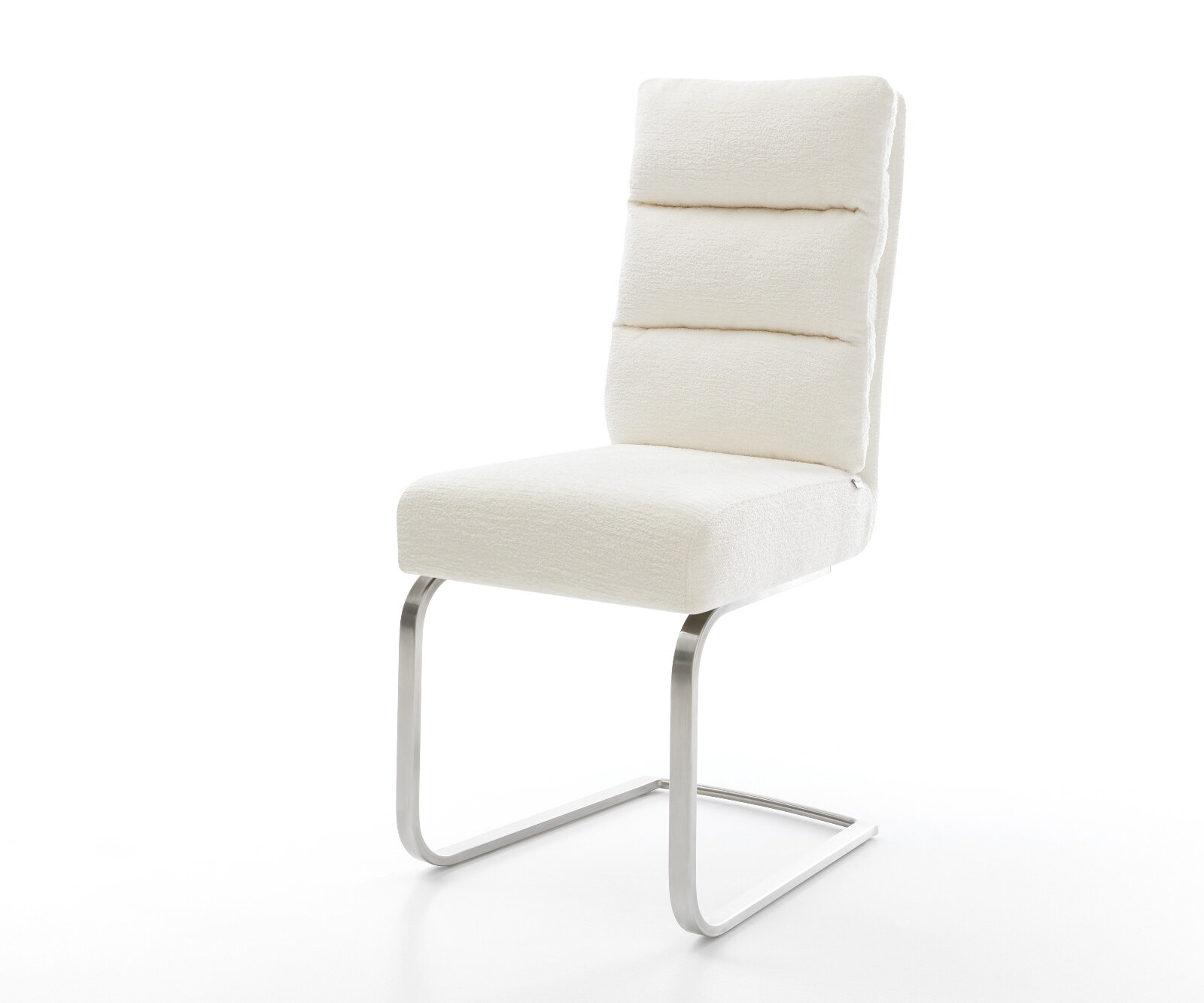 Freischwinger Pela-Flex Bouclé Soft Beige Freischwinger flach Edelstahl Taschenfederkern