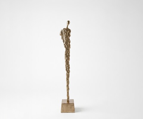 Figur Aureon B14 x T14 x H91 cm Aluminium Champagner Handgemacht