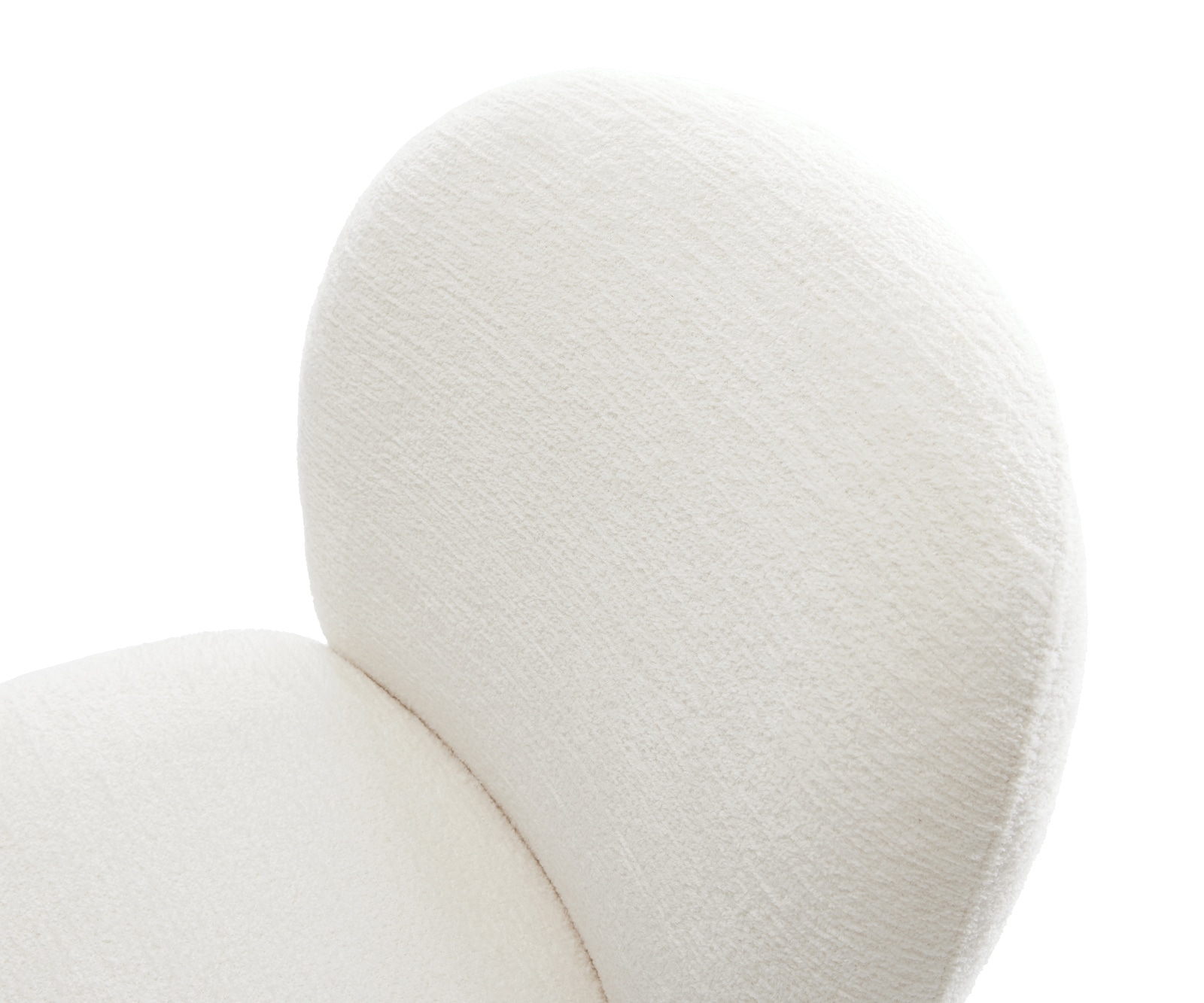 Drehstuhl Nube-Flex Bouclé Soft Beige Fußkreuz Edelstahl 360° drehbar Wippfunktion Taschenfederkern 4