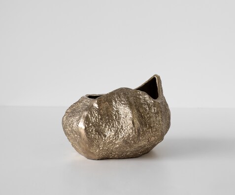 Vase Cratera B29 x T24 x H19 cm Aluminium Champagner Handgemacht